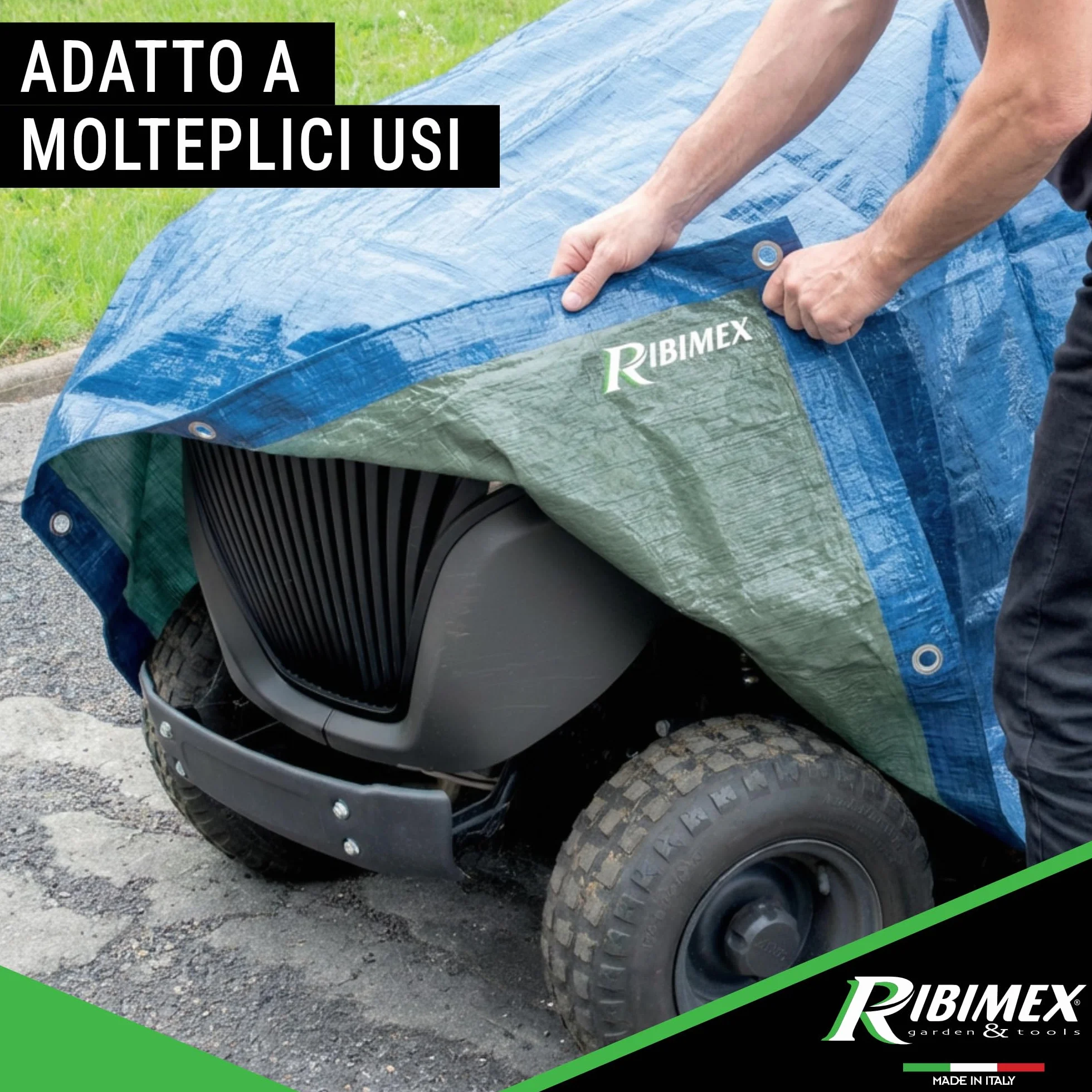 Ribimex Telo di Protezione Leggero Impermeabile 3x5 m Polietilene Occhielli Alluminio PRB06503X05