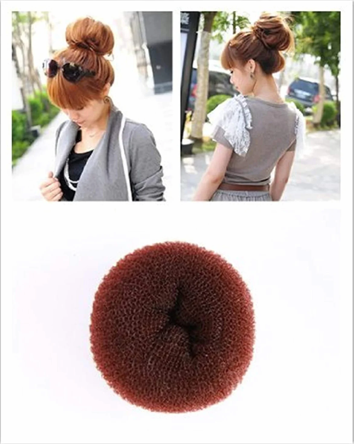 CareforYou Elastico in spugna a ciambella per chignon, confezione da 2 pezzi, taglie per bambini S e M