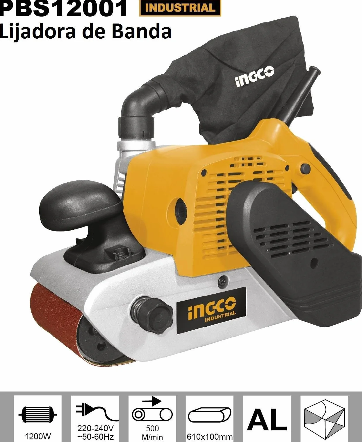 Levigatrice a nastro Ingco Pbs12001 1200W