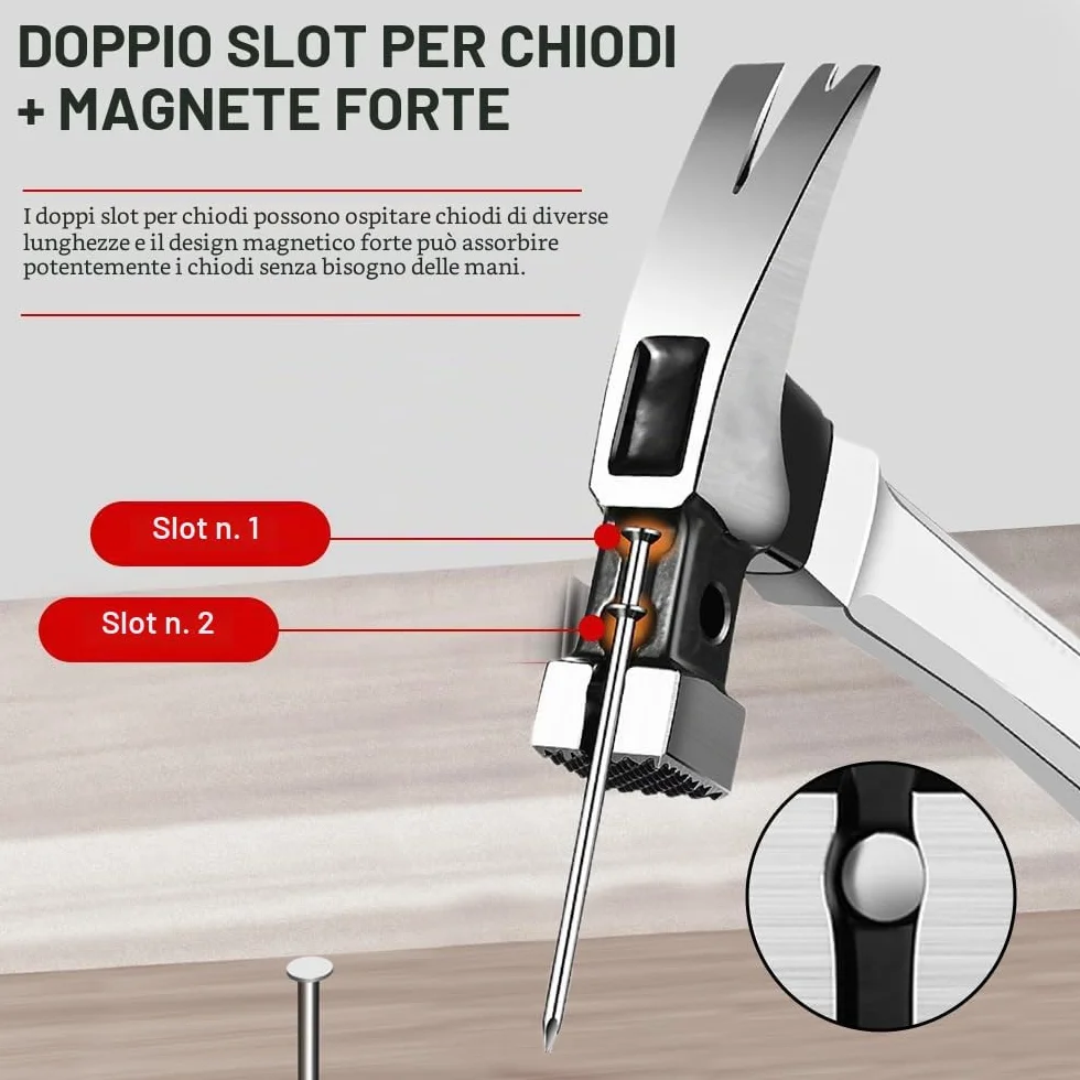 Martello da Carpentiere 368g 40cm Acciaio al Carbonio Heavy Duty Artiglio