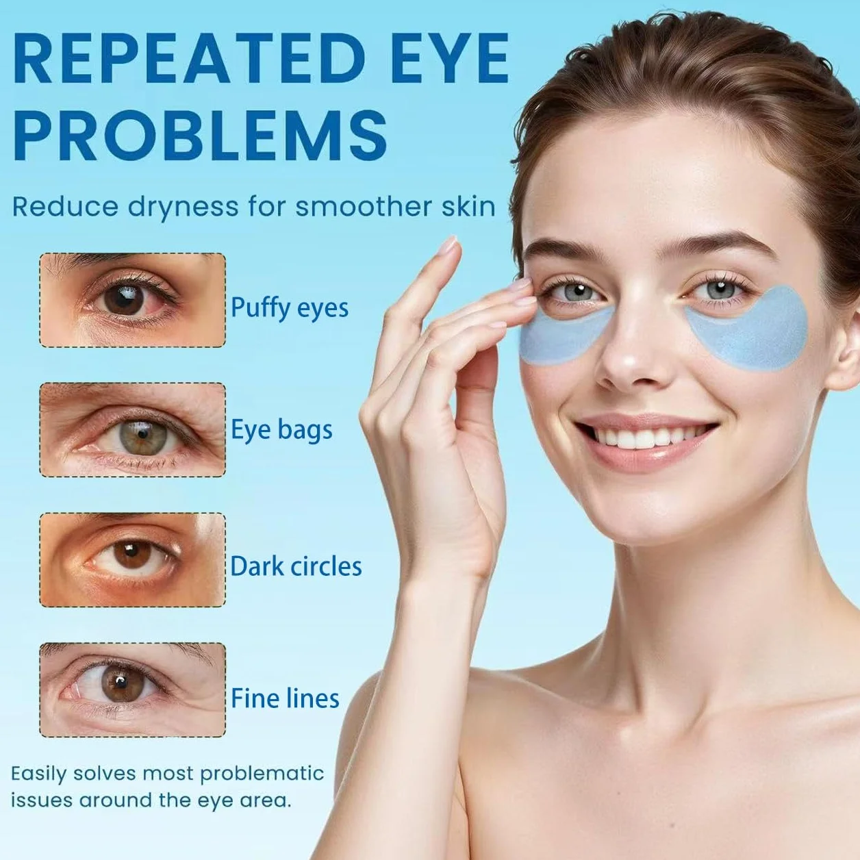 60 Pezzi Patch Occhi al Collagene,Maschera per Occhi All'acido Ialuronico,Per Anti-Rughe Anti-Età ed Idratante Ridurre Borse Occhiaie e Puffiness,Effetto Rinfrescante per Stanchi,Unisex