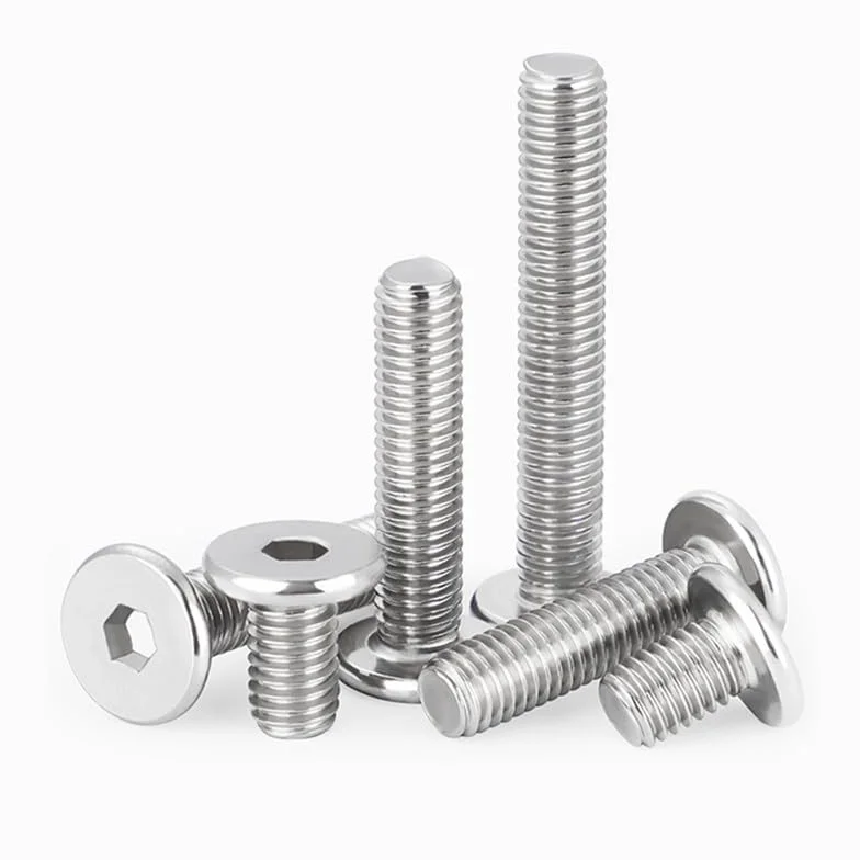 2 Pcs M12 x 70mm Esagono interno Extra sottili Testa piatta Bulloni A basso profilo Viti per macchine