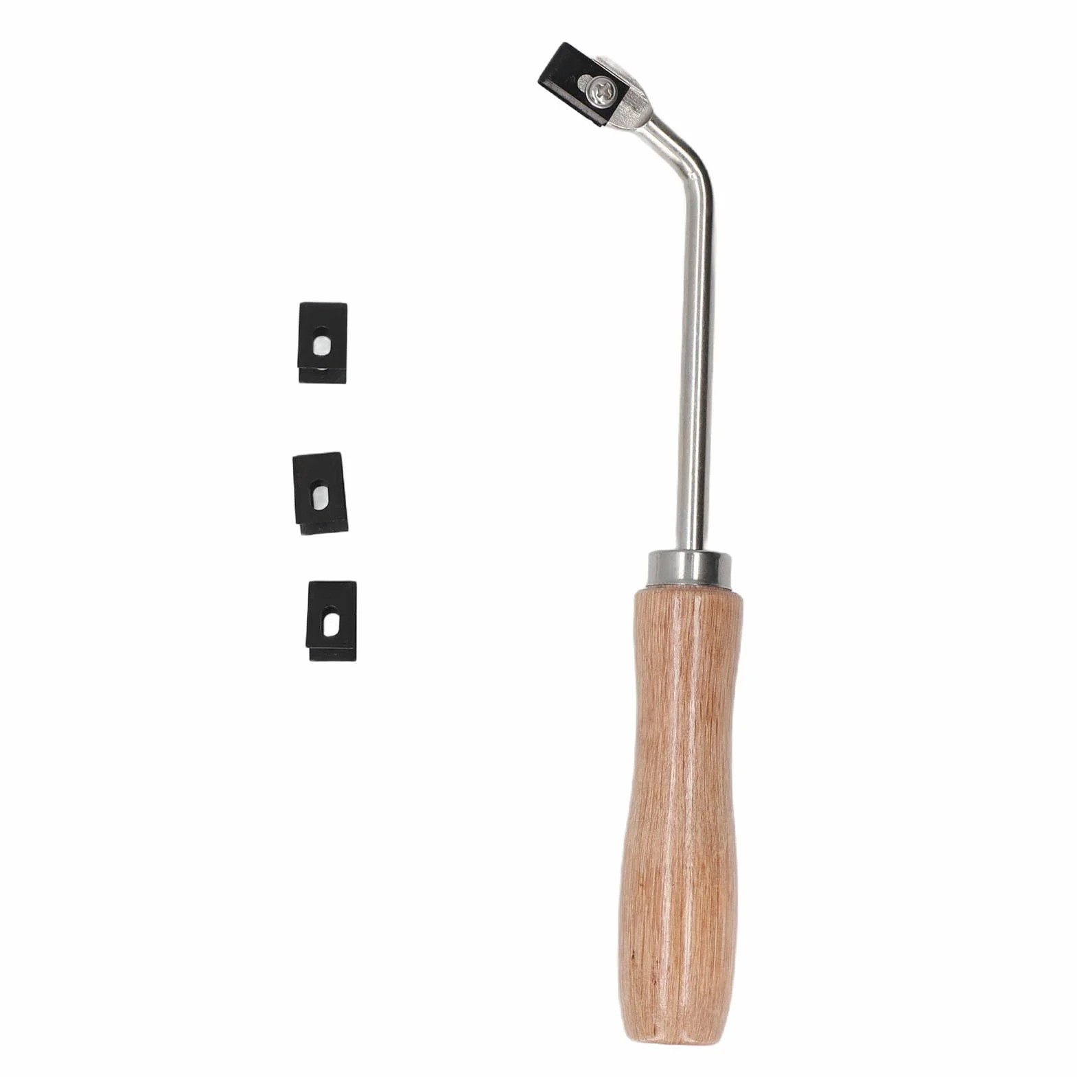 Scanalatrice Manuale per Pavimenti in Vinile PVC 245mm con 3 Lame di Ricambio Manico in Legno di Faggio