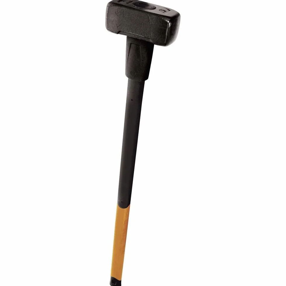 Fiskars Mazza forgiata 4 kg, Con paraurti, Testa in acciaio al carbonio, Manico in tre materiali con nucleo in fibra di vetro, Nero/Arancione, XL