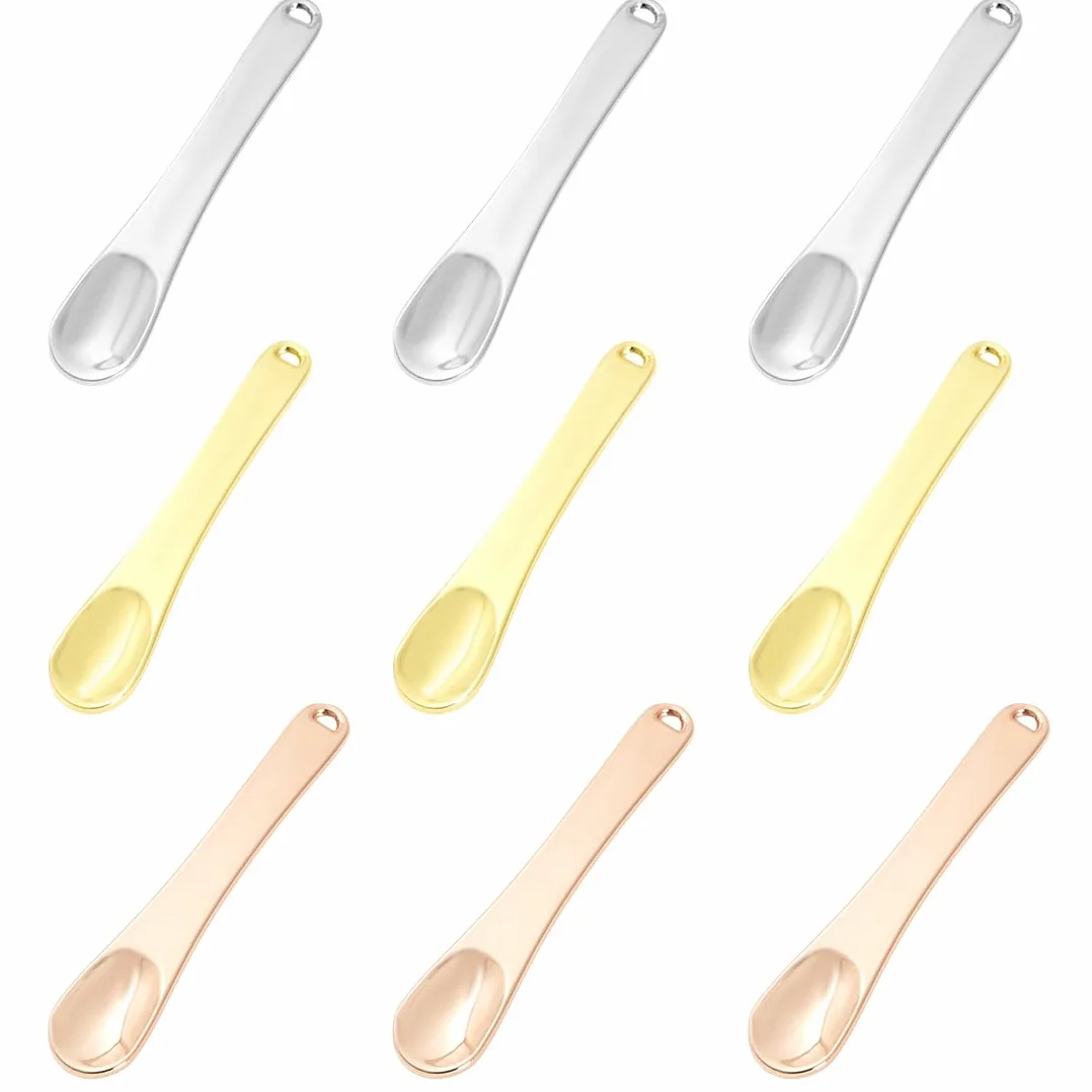WeddHuis 9 Pezzi Mini spatola per trucco in metallo - viso spatola per maschera, crema e lozioni idratanti per la cura della pelle e l'applicazione cosmetica del viso