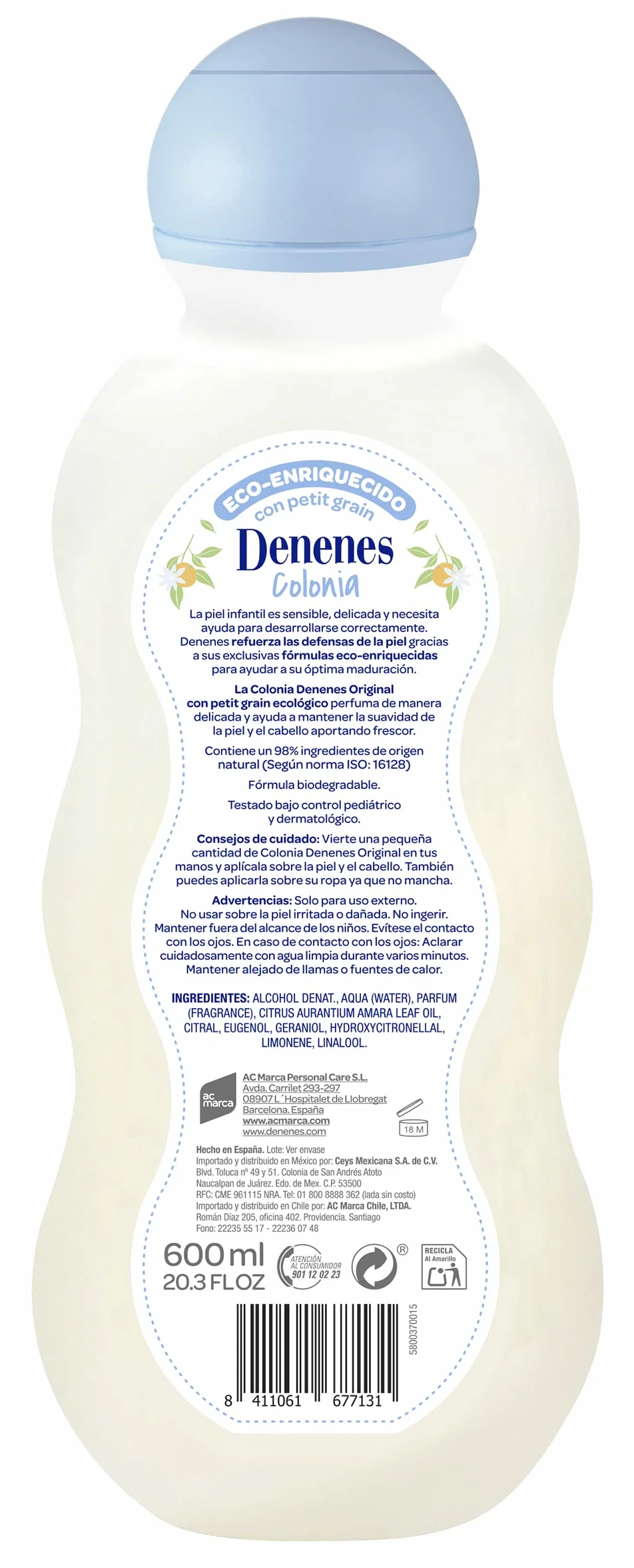 Denenes Muy Suave Colonia - 600 ml (Confezione da 2)