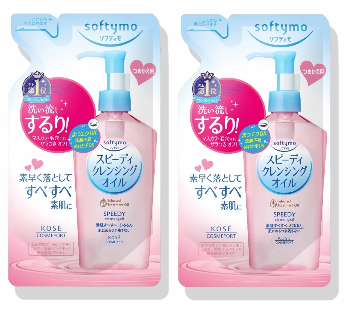 Kose Cosmeport Softymo Speedy Make-up Cleansing Oil Refill – Set di 2 ricariche da 210 ml (Total 420 ml)