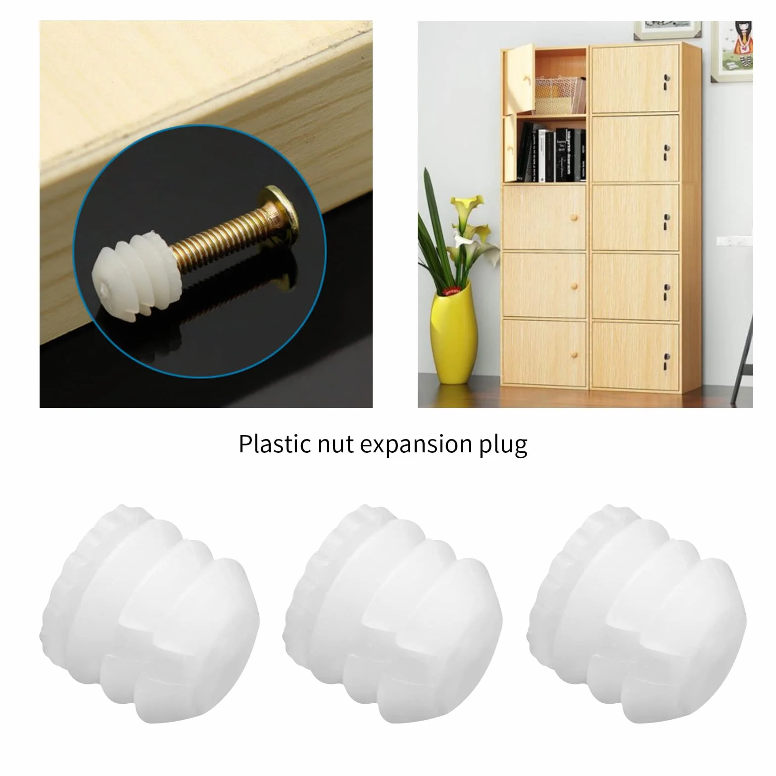 Tasselli Ad Espansione In Plastica 100 Pezzi M4x8mm 8.8x8mm Armadio Accessori