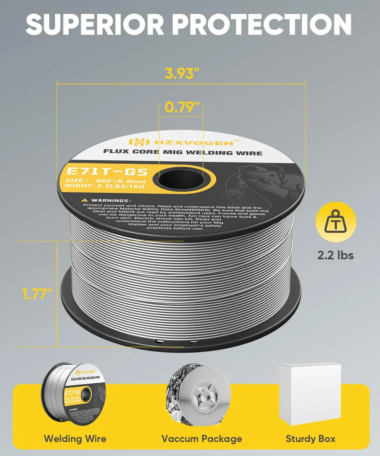 Filo animato no gas 0,8 mm 1 kg + 0,9 mm 1 kg Flux E71T-GS per saldatura MIG