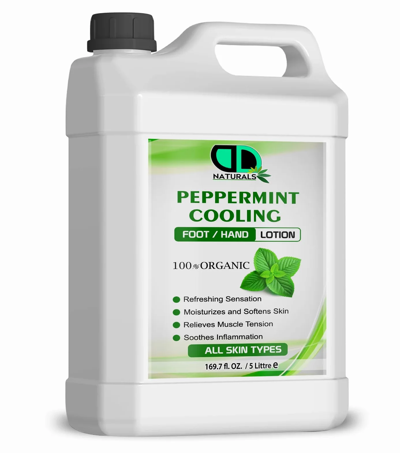 Lozione rinfrescante per mani e piedi 100% naturale alla menta piperita, lenisce l'infiammazione e riduce il gonfiore, la sensazione di raffreddamento e rinfrescante, idrata e ammorbidisce la pelle (5