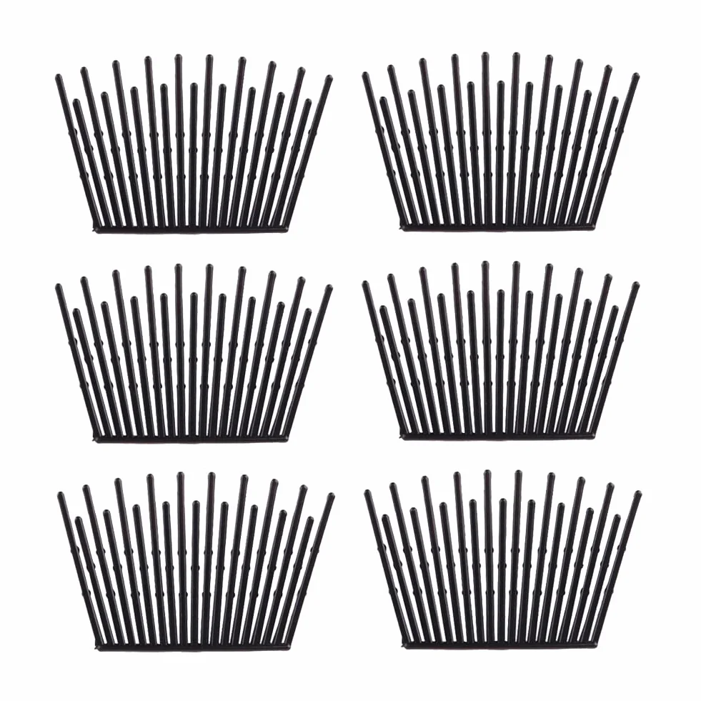 FSSTUD 6 paia di pettini per capelli a doppio pettine a incastro, fermagli per capelli magici per coda di cavallo, accessori per lo styling dei capelli per donne e ragazze nero