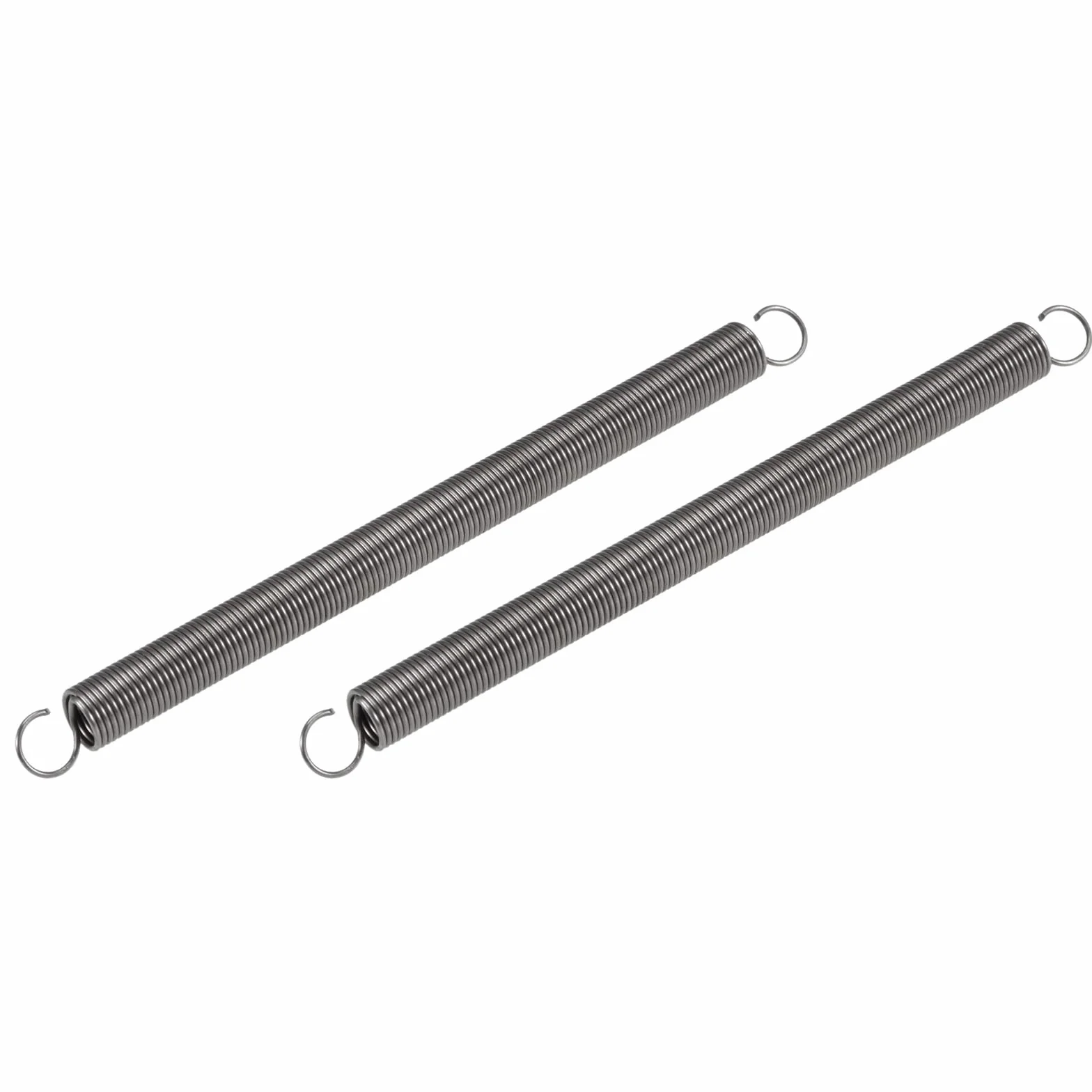 QUARKZMAN Sprężyna Naciągowa 150mm x 2 Sztuki, Podwójny Hak, Metalowa Sprężyna Śrubowa, Czarna