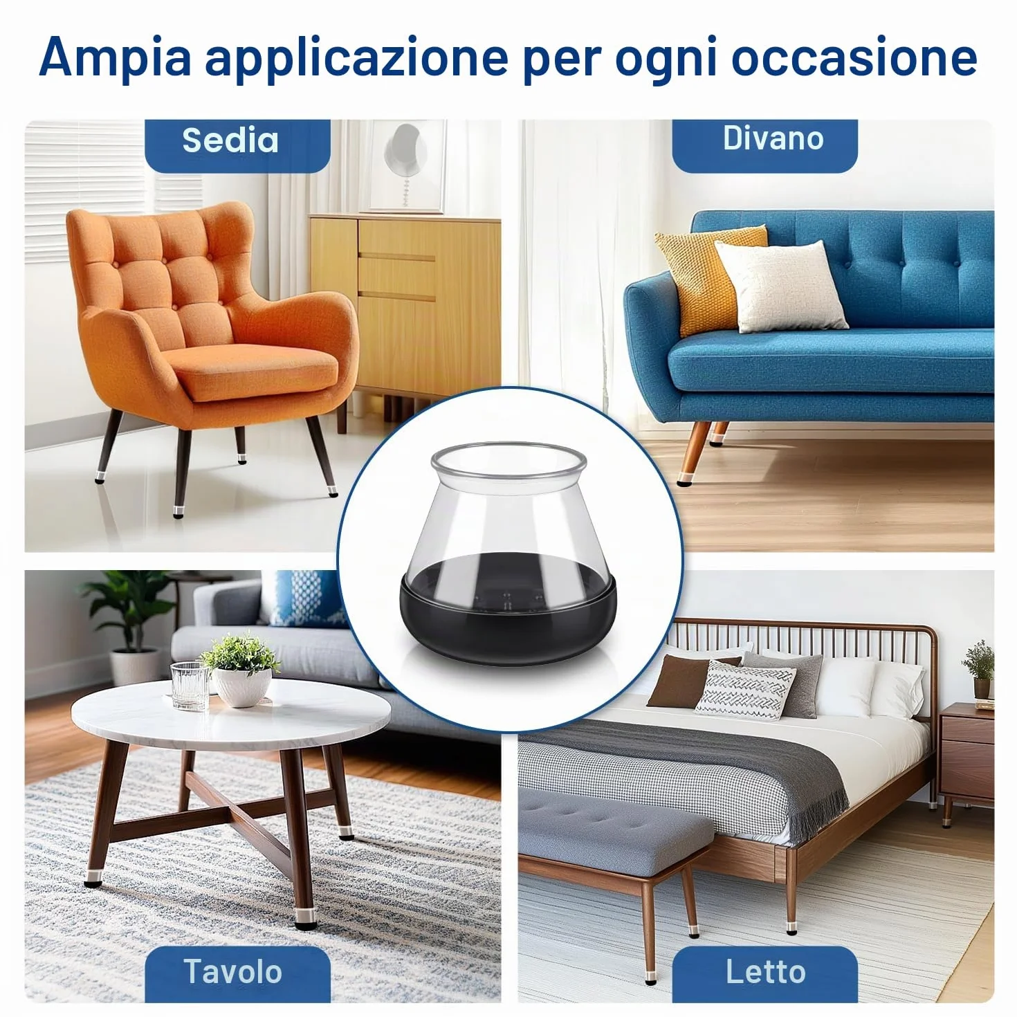 Gommini per Sedie in Silicone 28 Pezzi, Tappini per Gambe Sedia 13-20mm, Feltrini per Moquette