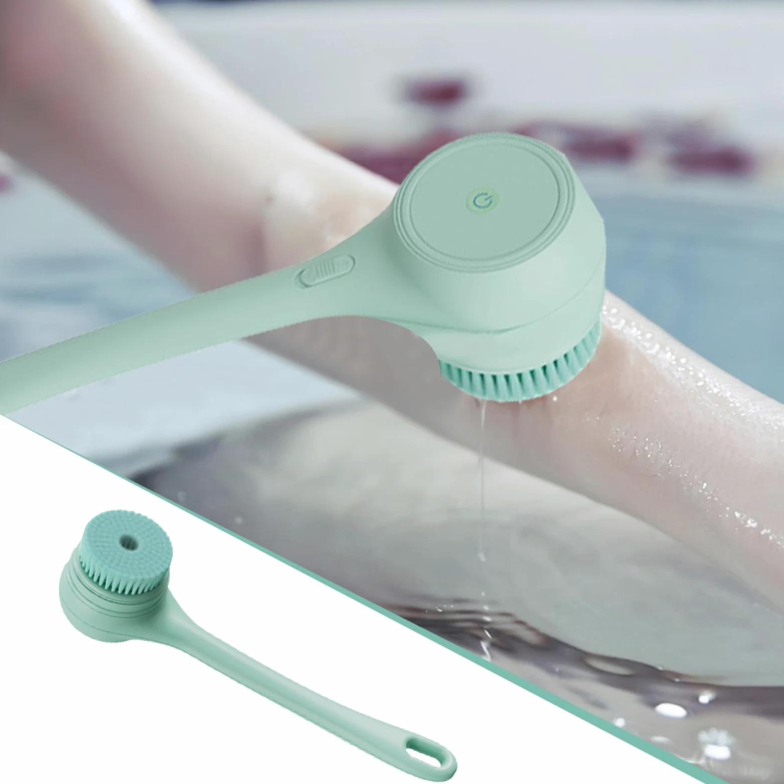 Spazzola elettrica per il corpo, Spazzola elettrica per il bagno | Scrubber per corpo con spazzole per bagno e con ricarica USB impermeabile | per la schiena a bat