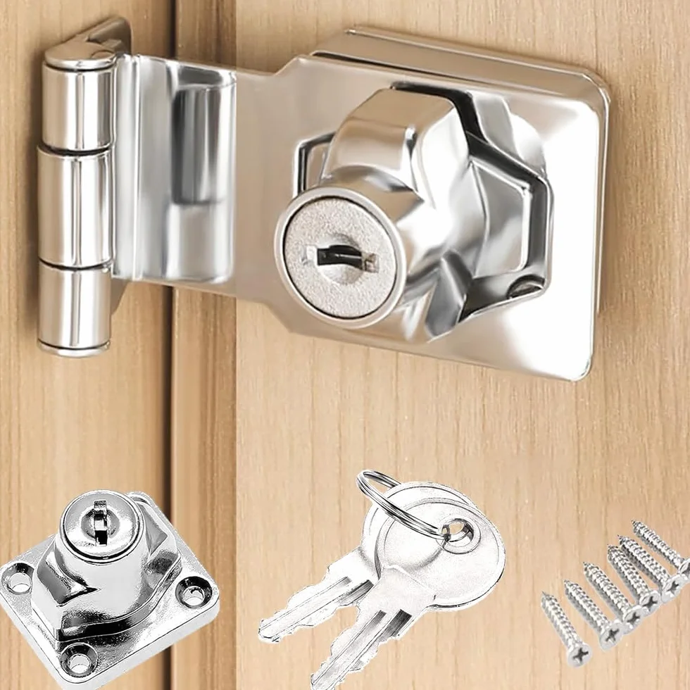 Lucchetto Haspe angolo retto 90 gradi Serratura cassetto armadietto Chiusure Hasp serratura porte 2.5 Inch