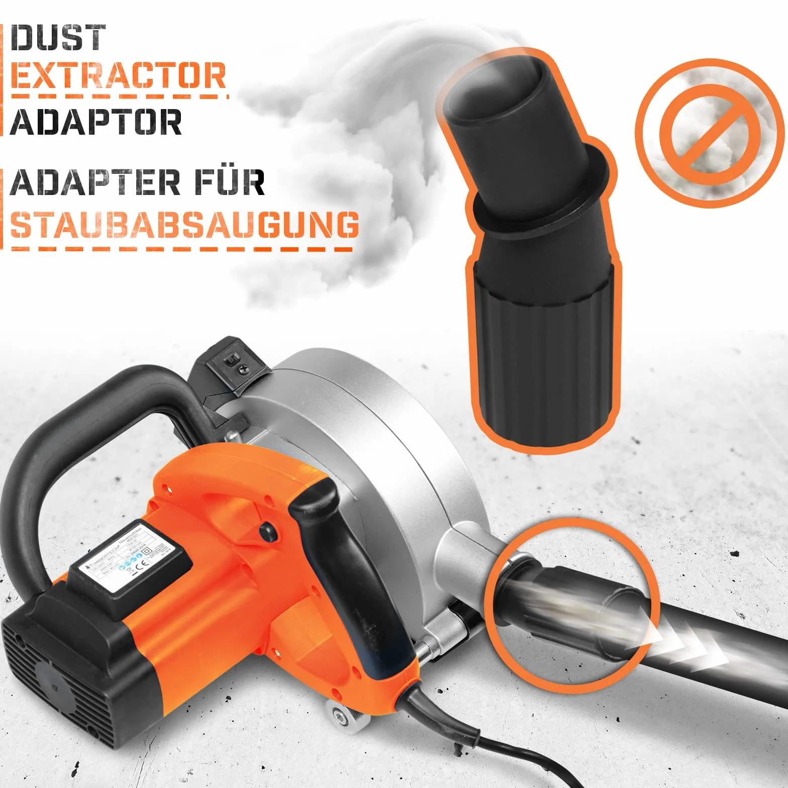 TIMBERTECH Scanalatrice 1700W 4000giri/min Laser Guida 2 Lame Diamantate Ø150mm con Custodia