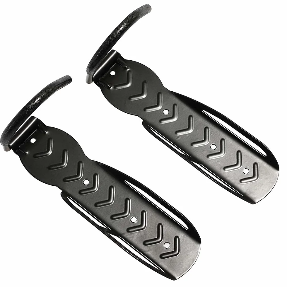 Bakaji Set 2 Staffe Ganci Porta Bicicletta da Parete Pieghevole in Gomma Salvaspazio per Mountain Bike Acciaio