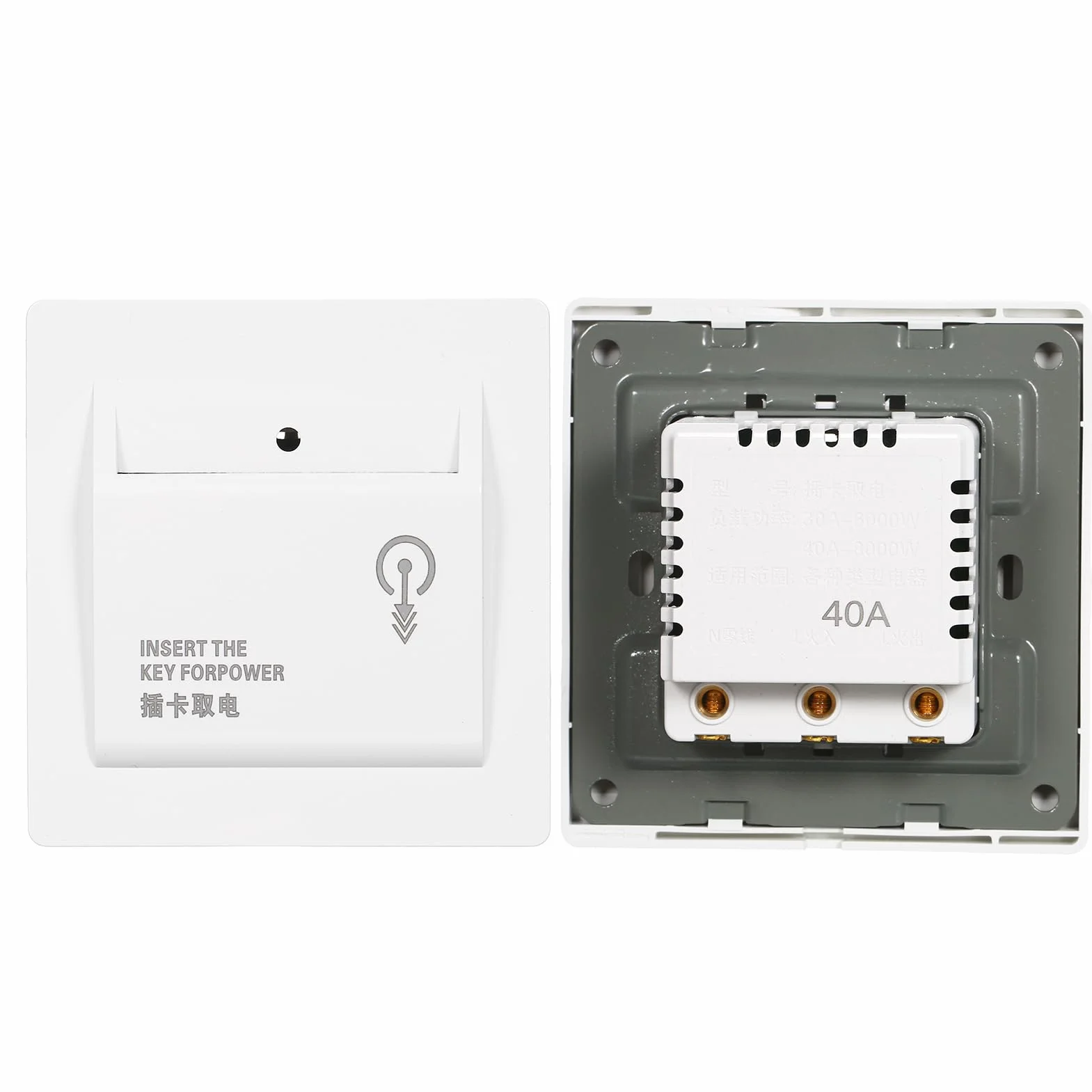 Interruttore scheda RFID HUIOP 40A Risparmio energetico Presa di forza meccanica Camera ospiti Inserire tessera magnetica