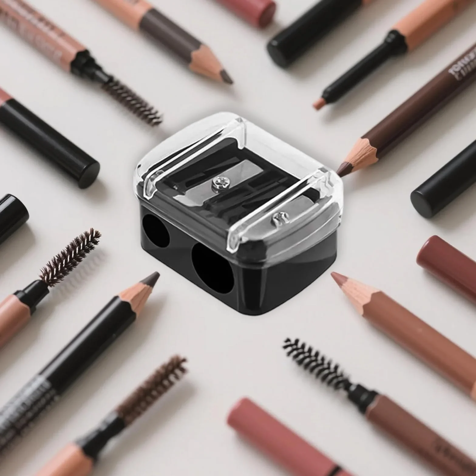 2 Pezzi Temperamatite di Bellezza, Temperino Matita Occhi, Adatto per Eyeliner, Matita per Sopracciglia, Facile da Trasportare (Nero)