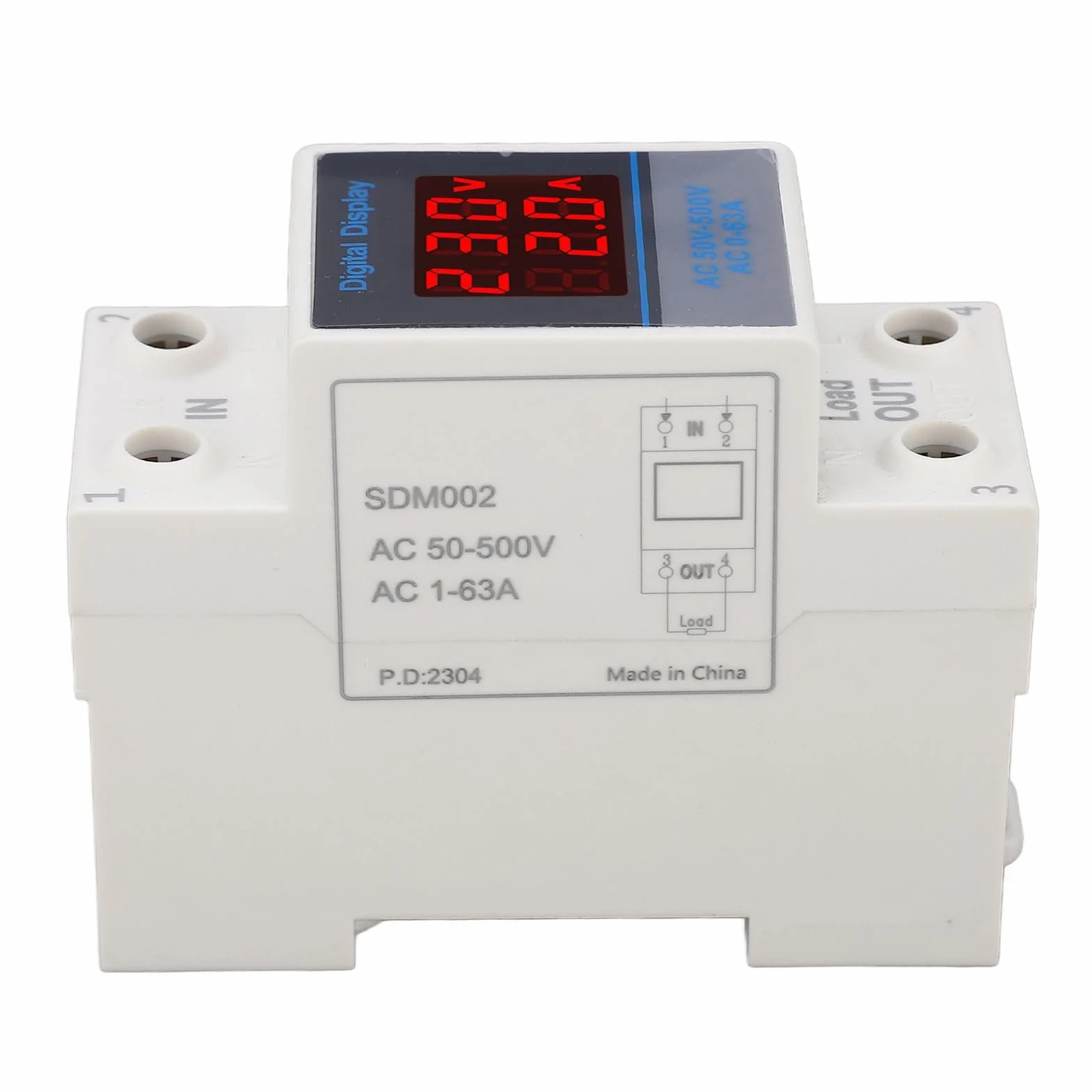 Amperometro Monofase Guida DIN Misuratore Tensione CA Corrente Display Digitale AC50-500V