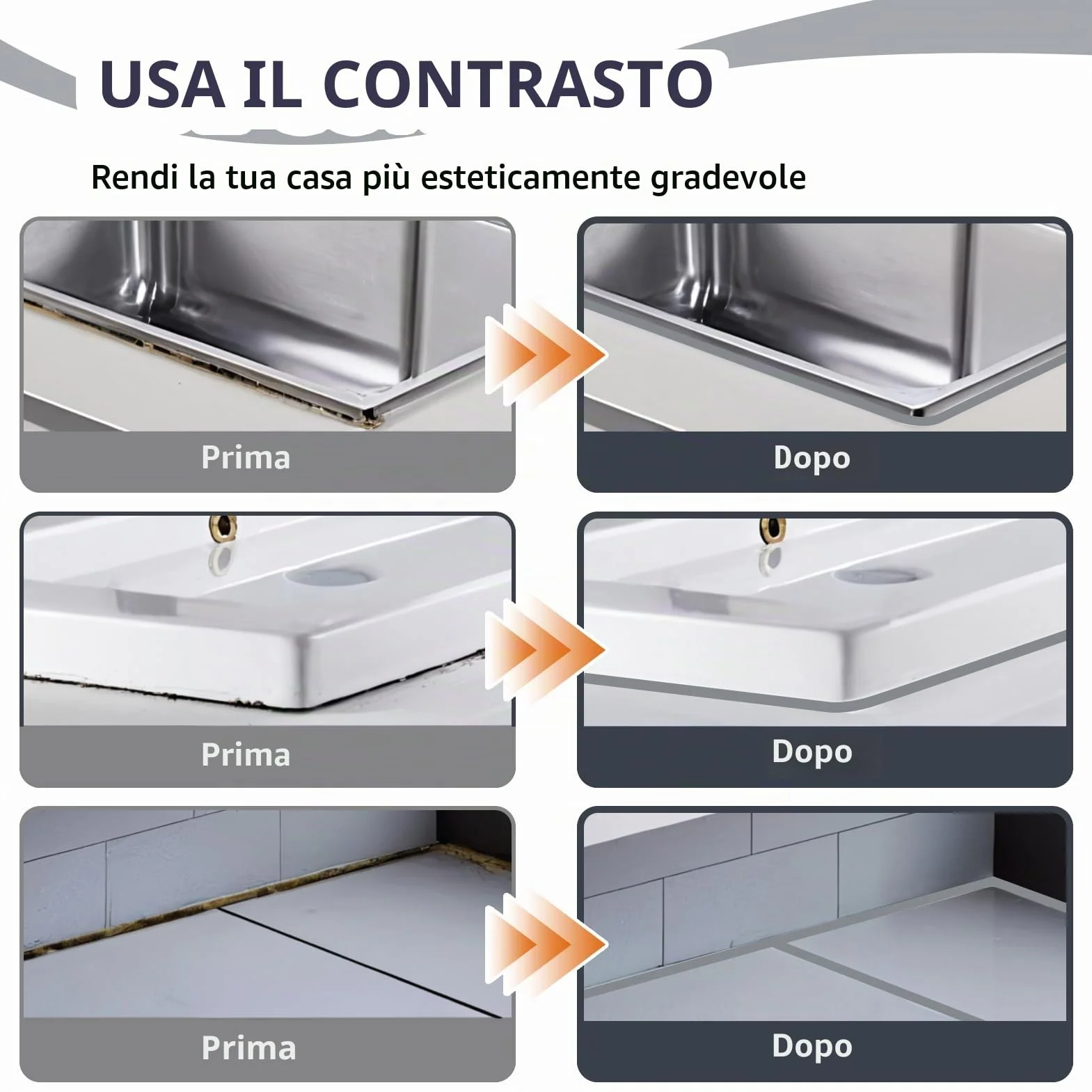Pennarello per Fughe Piastrelle Penna Stucco Sbianca 6 Pezzi Grigio Chiaro