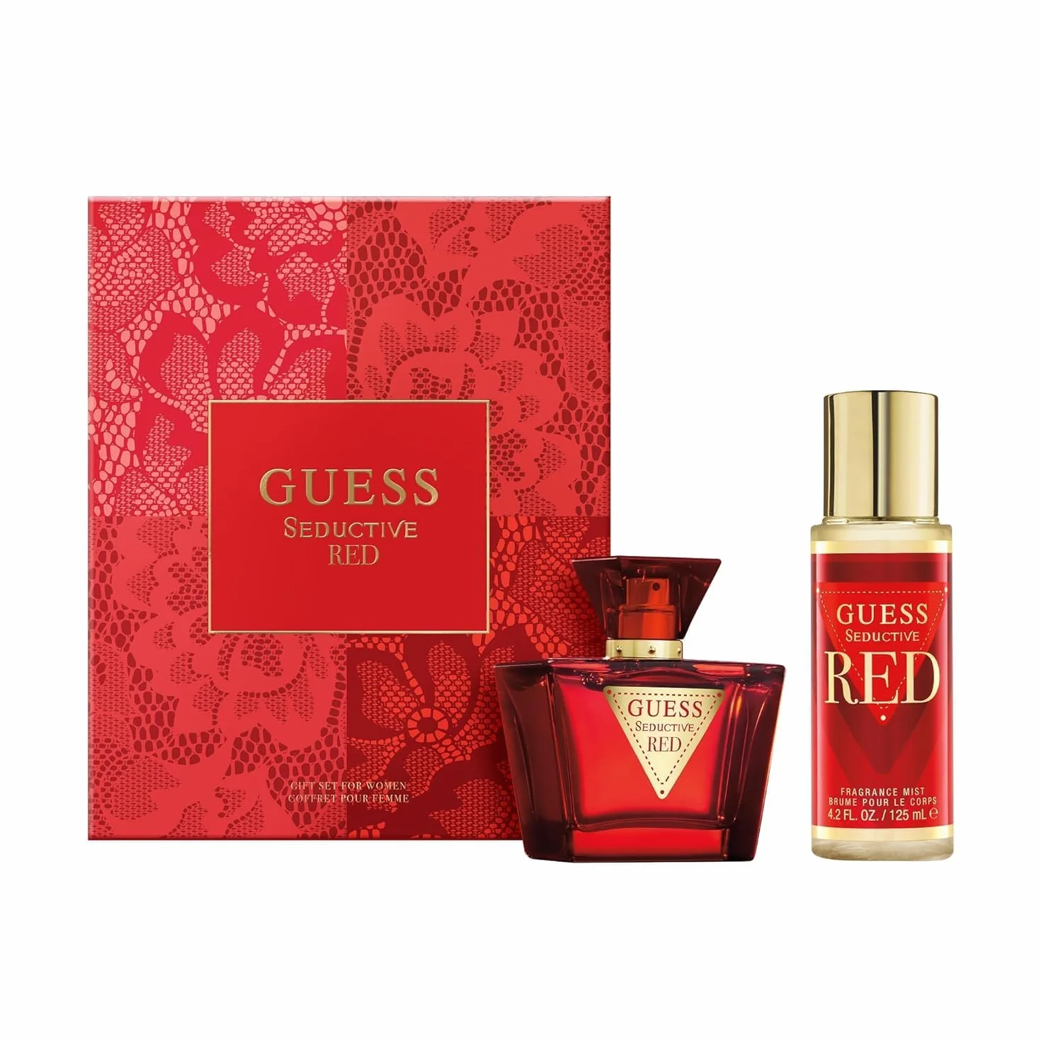 GUESS Seductive Noir Set Regalo da Donna – Eau de Toilette 75ml, Nebbia Corpo 125ml – Fragranza Floreale e Sensuale, Persistente