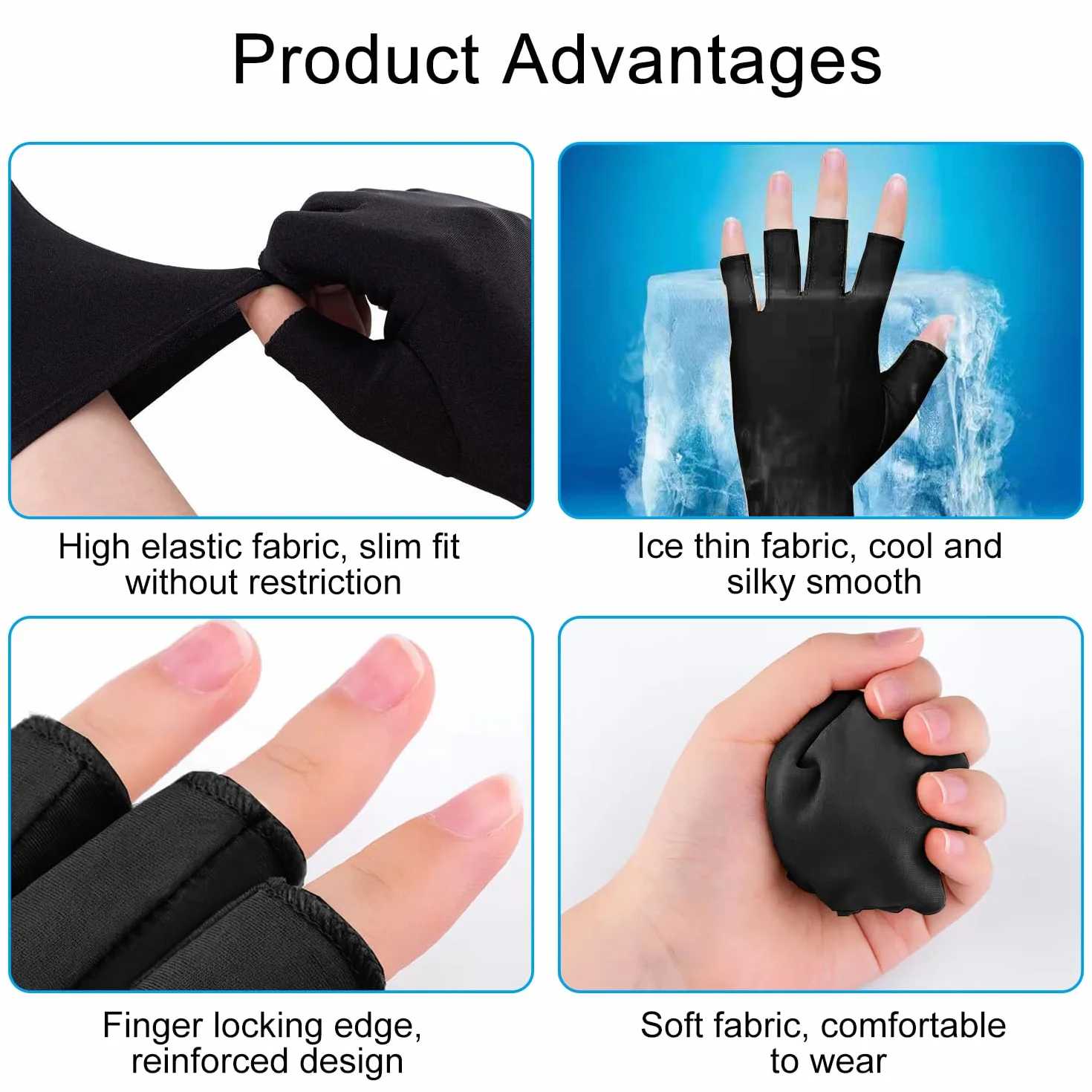 UV Shield Guanti Unghie Guanti Manicure Professionali Anti-UV Protezione Guanti Senza dita per Smalto Nail Art Asciugatrice Nero