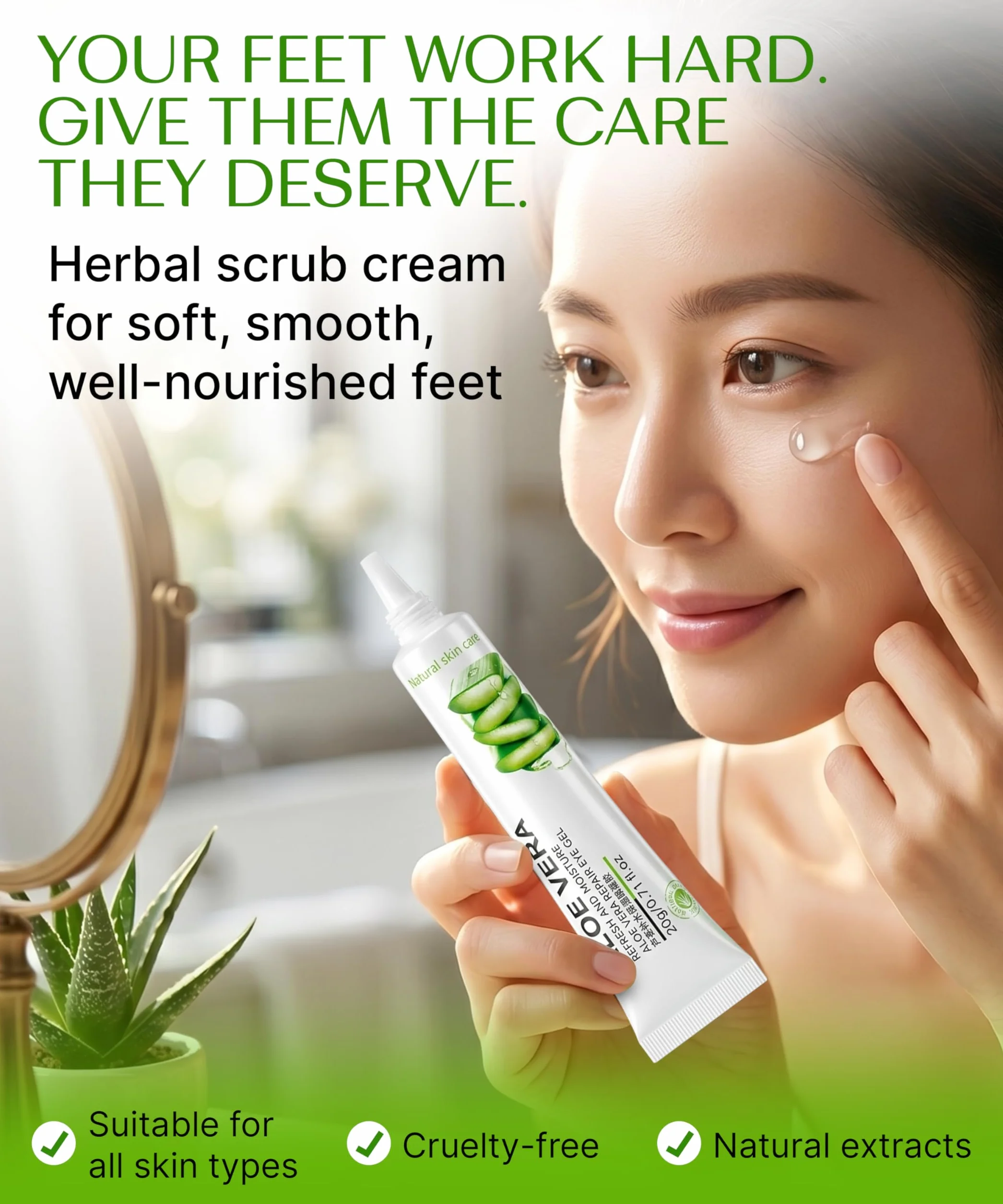 BIOAQUA Crema gel contorno occhi idratante all'aloe vera Riduce le occhiaie Idrata Borse senza occhi Garantite 20 g