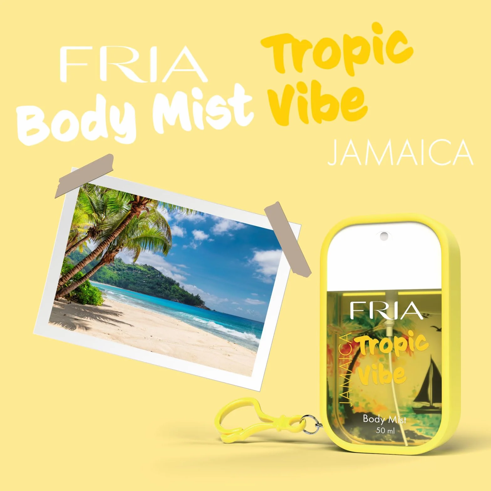 Fria Body Mist, Acqua Profumata Uomo e Donna, Fragranza Tropic Vibe Fruttata con Ananas, Gelsomino e Vaniglia, Spray Corpo, 50 ml