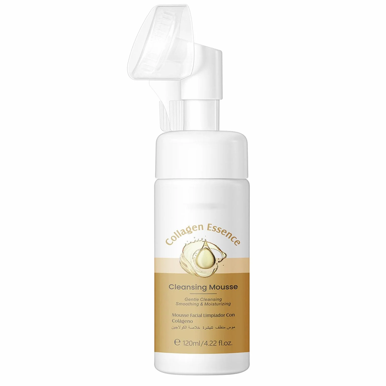 Detergente viso delicato in schiuma, detergente in schiuma di collagene, detergente quotidiano morbido per il viso, con pennello, lenitivo e idratante, per la cura della pelle, controllo dell'olio,
