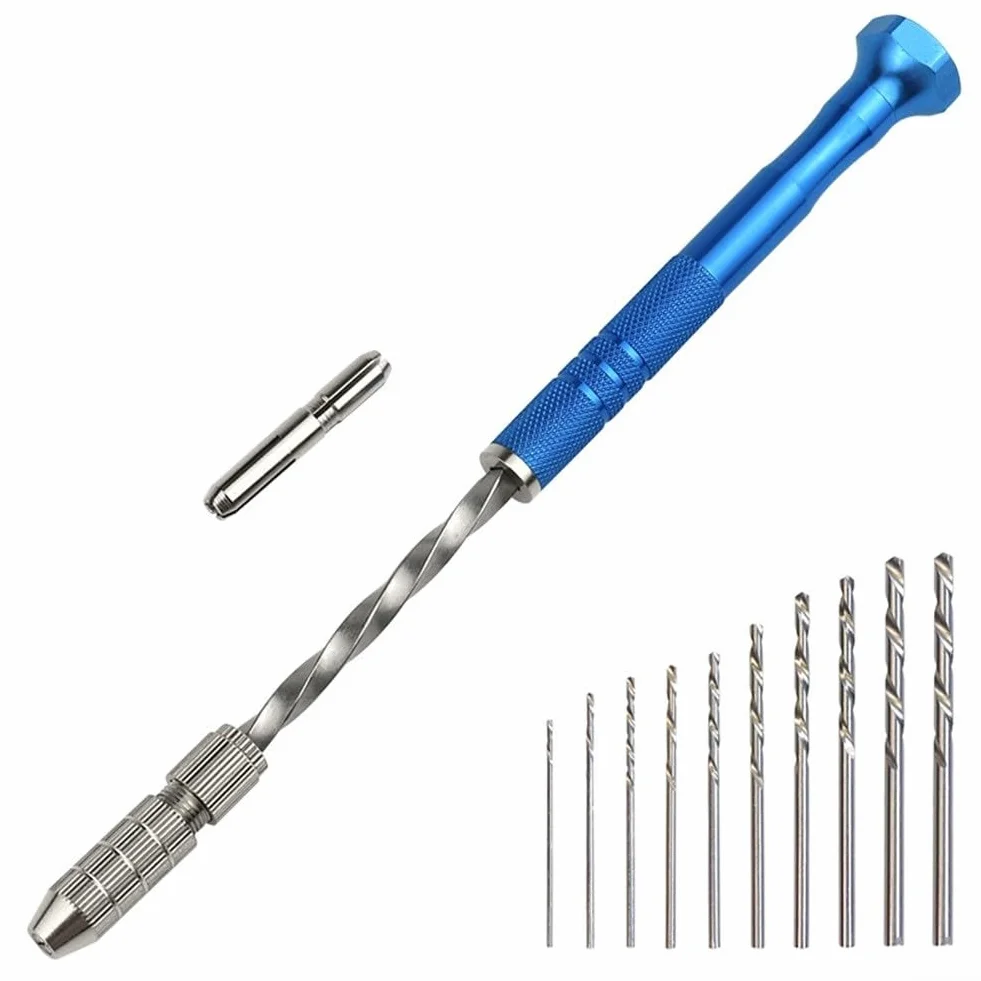 Oniissy Trapano manuale semiautomatico blu 0,5-3 mm mini per artigianato assemblaggio elettronico modellismo
