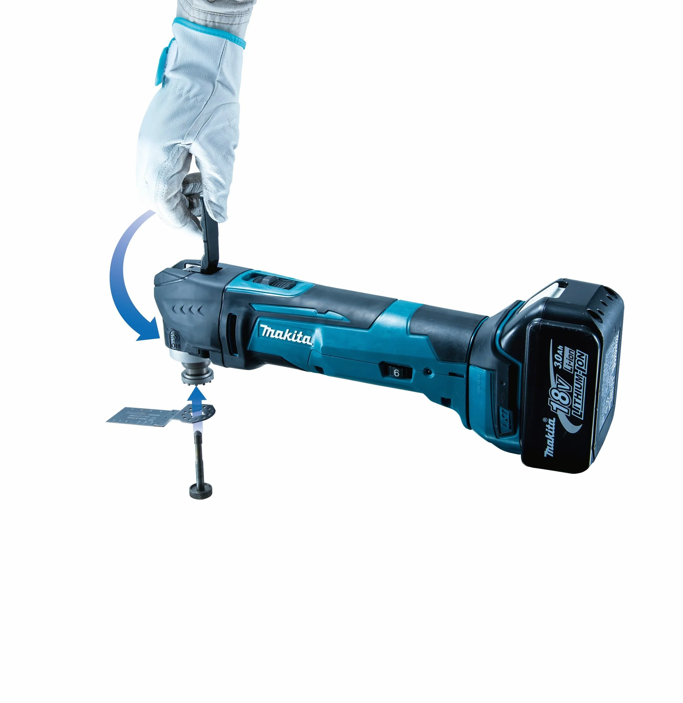 Makita DTM51Z Utensile multifunzione a batteria 18 V, blu