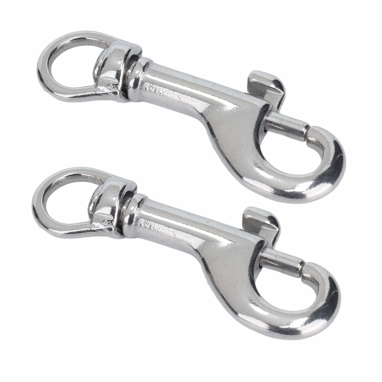 Fafeicy Ganci a Scatto in Acciaio Inossidabile 316 Grado Marino Girevole 360° 65mm 2 Pezzi