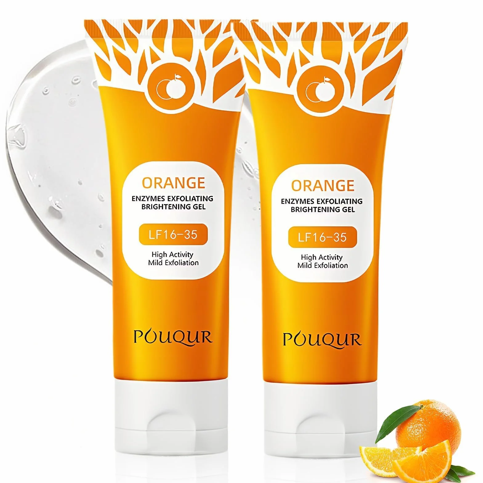 Esfoliante viso naturale all'arancia, Gel esfoliante arancione naturale, Pulizia Profonda e Idratazione per Viso e Corpo, gel esfoliante, nutre e dona (2 pezzi, 100g)