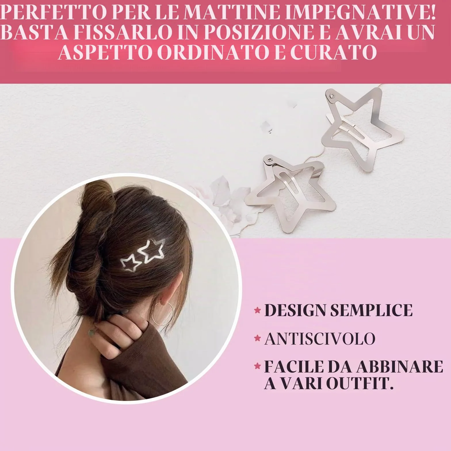 Fermagli per capelli Y2K a forma di stella, color argento, graziosi, accessori per capelli per ragazze, forcine per capelli per donne e ragazze (20 pezzi)
