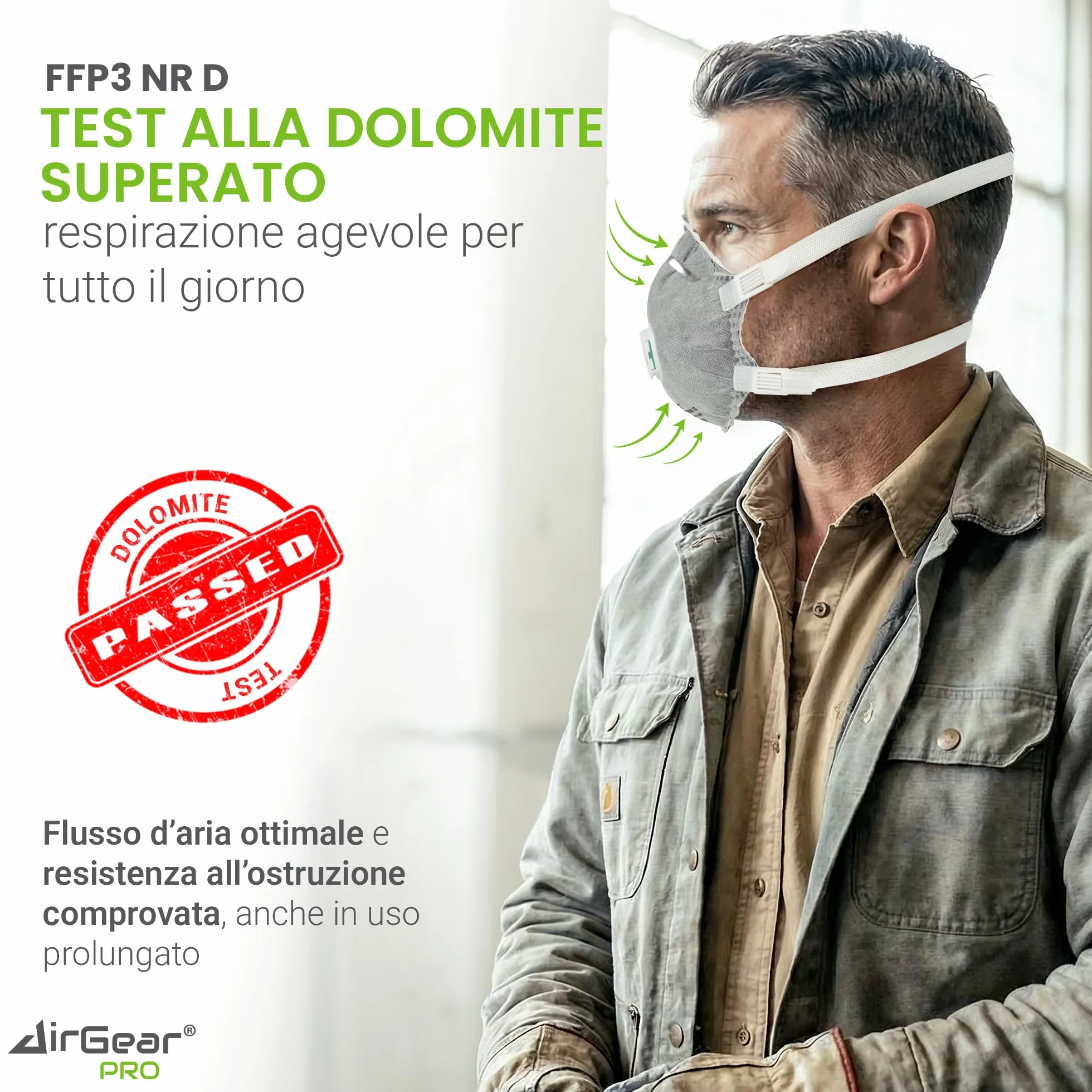AirGearPro Mascherina FFP3 con Valvola – Maschera Antipolvere per Polveri Sottili con Carbone Attivo – 5 Pezzi
