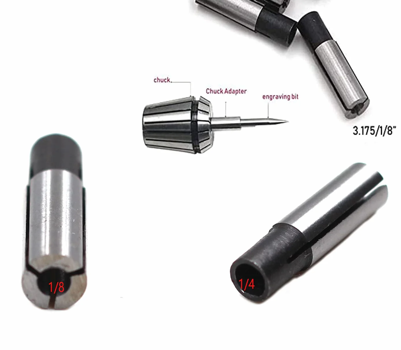 Collet Chuck Driver Adattatore per Tornio Fresatura CNC Router Cutter Bit 1/10 2 cm 1/20 3 cm