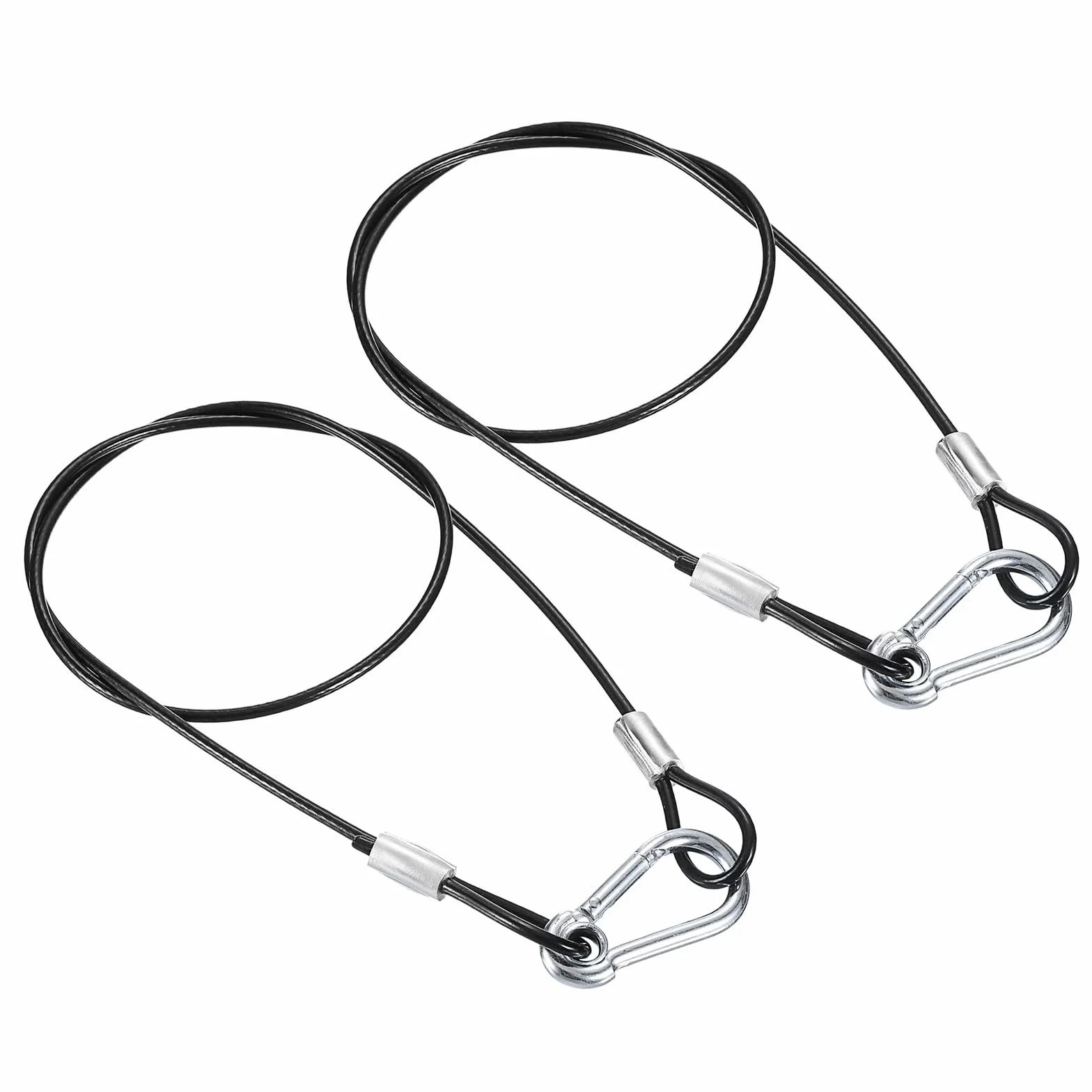 PATIKIL Cavo di Sicurezza in Acciaio Inossidabile 70cm 3mm 2pz Lucchetto a Doppio Ring per Illuminazione Palco Bagagli