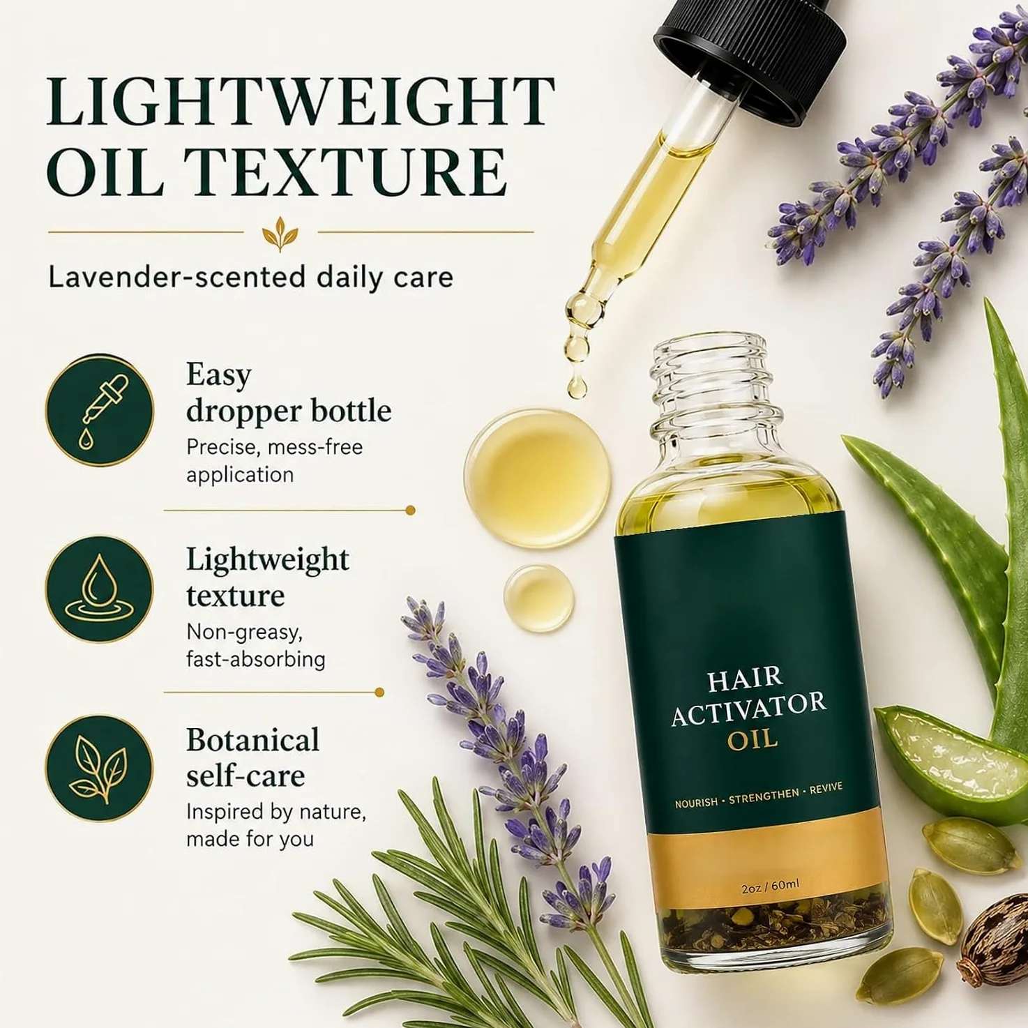 Olio attivante per capelli, più lisci e luminosi | olio nutriente per il cuoio capelluto per una cura quotidiana che rende i capelli