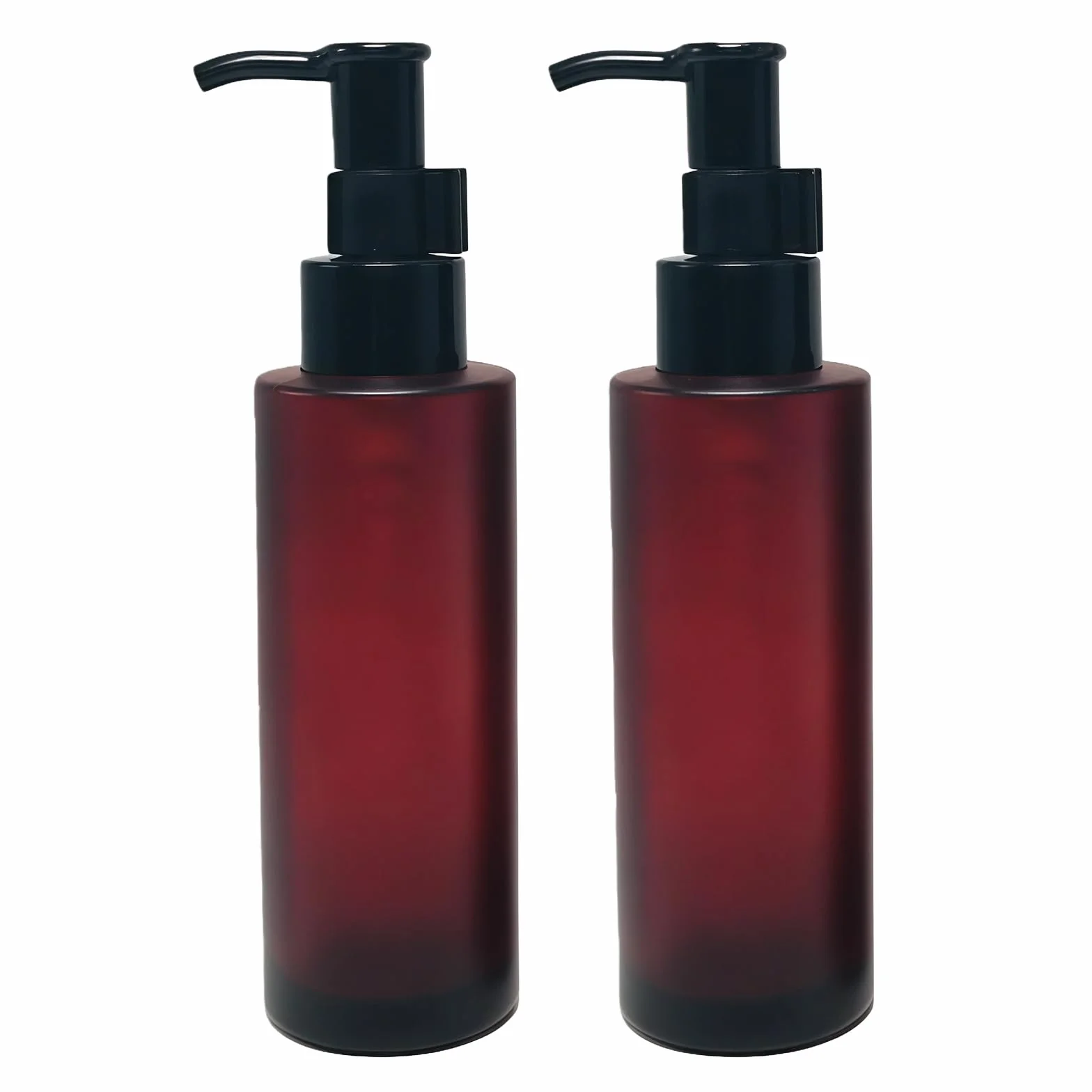 2 barattoli vuoti in vetro ambrato e smerigliato con pompa nera, contenitore per imballaggi cosmetici, dispenser per oli essenziali, emulsione essenza, articoli da toeletta