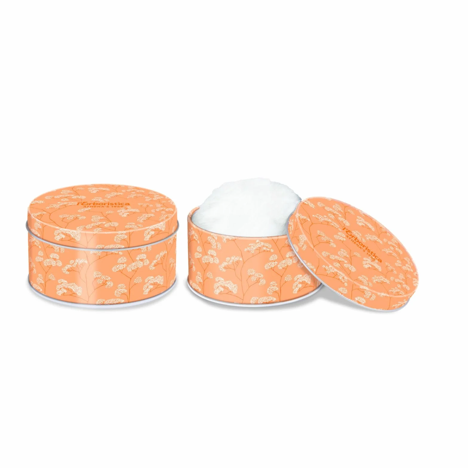 L'Erboristica Athena's | Talchiera di Latta con Piumino, Talco Profumato ai Fiori di Camelia 100 gr, Made in Italy