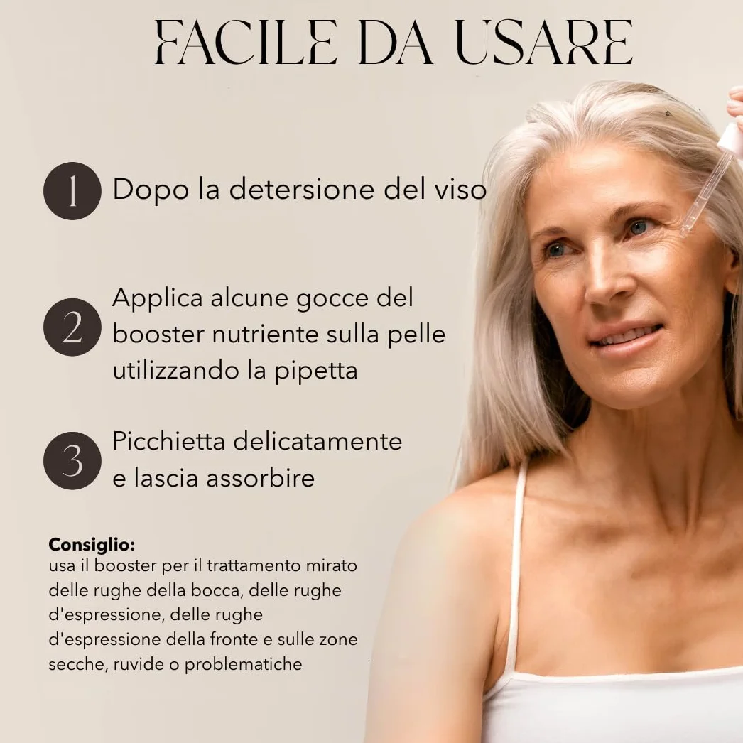 mellow NOIR Concentrated Booster 15ml | EFFETTO RASSODANTE IMMEDIATO | Siero viso all'acido ialuronico | Siero contorno occhi | Trattamento occhi e viso | Vegano | Cosmesi naturale certificata