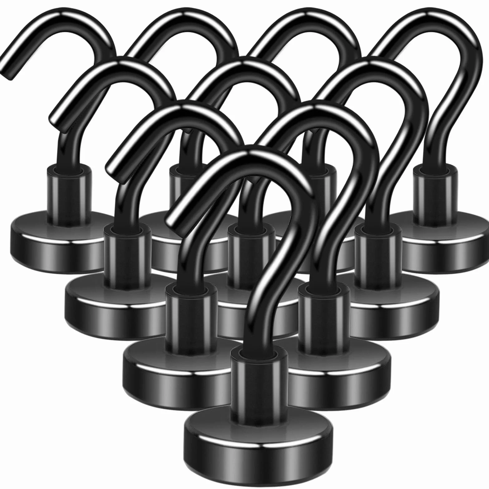 Ganci magnetici al neodimio 16 mm 1 kg extra forti confezione da 10 nero
