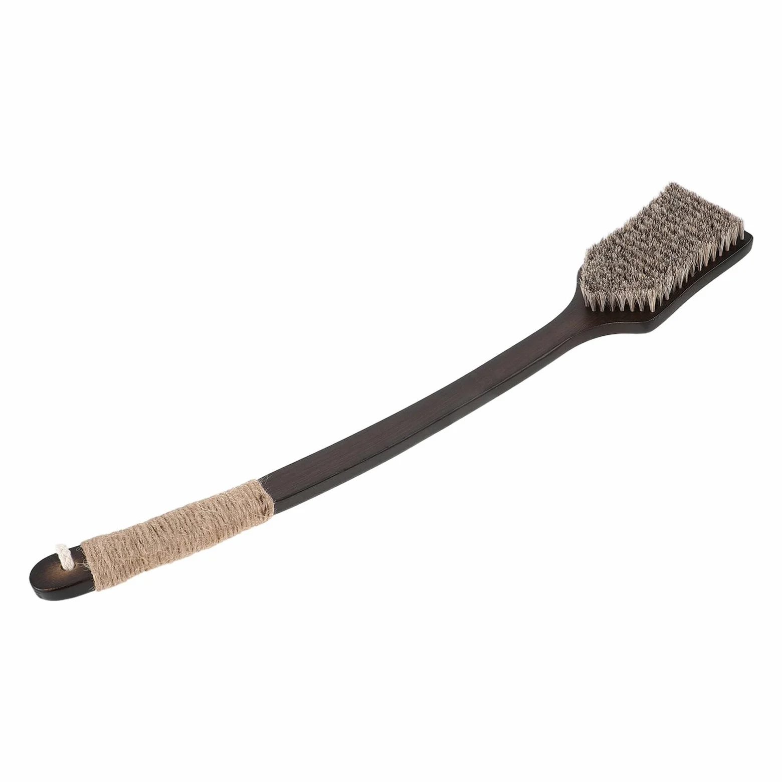 Gatuida Spazzola per Doccia Schiena con Manico lungo in Bambù Setole in Crine di Cavallo Morbide Spazzola Esfoliante Corpo Unisex per Massaggio e Pulizia Quotidiana