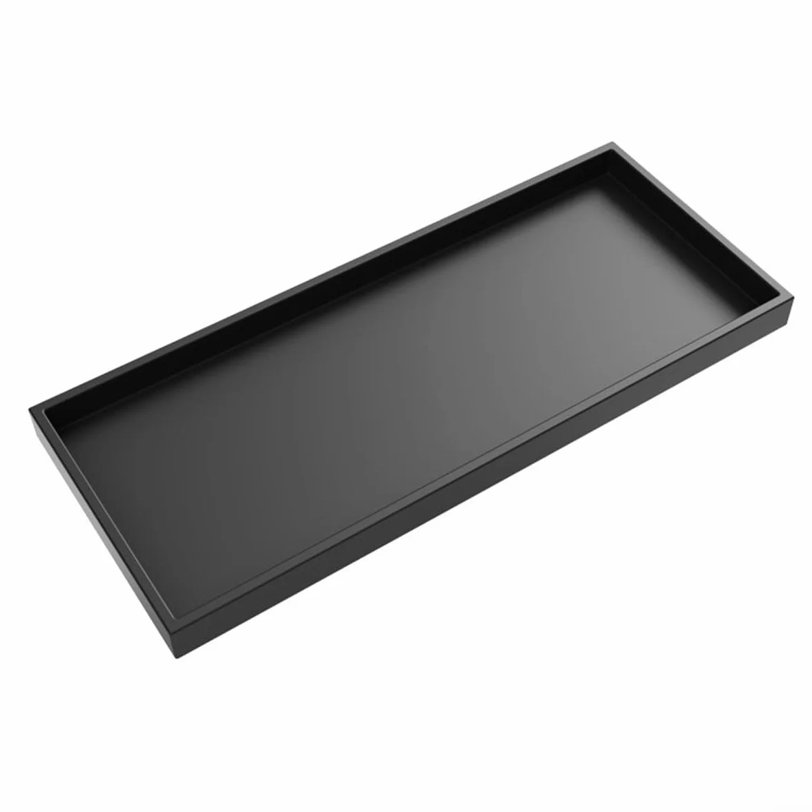 Vassoio da Bagno Rettangolare in Silicone Nero 30 x 12,5 cm Portaoggetti per Sapone Gioielli Profumi