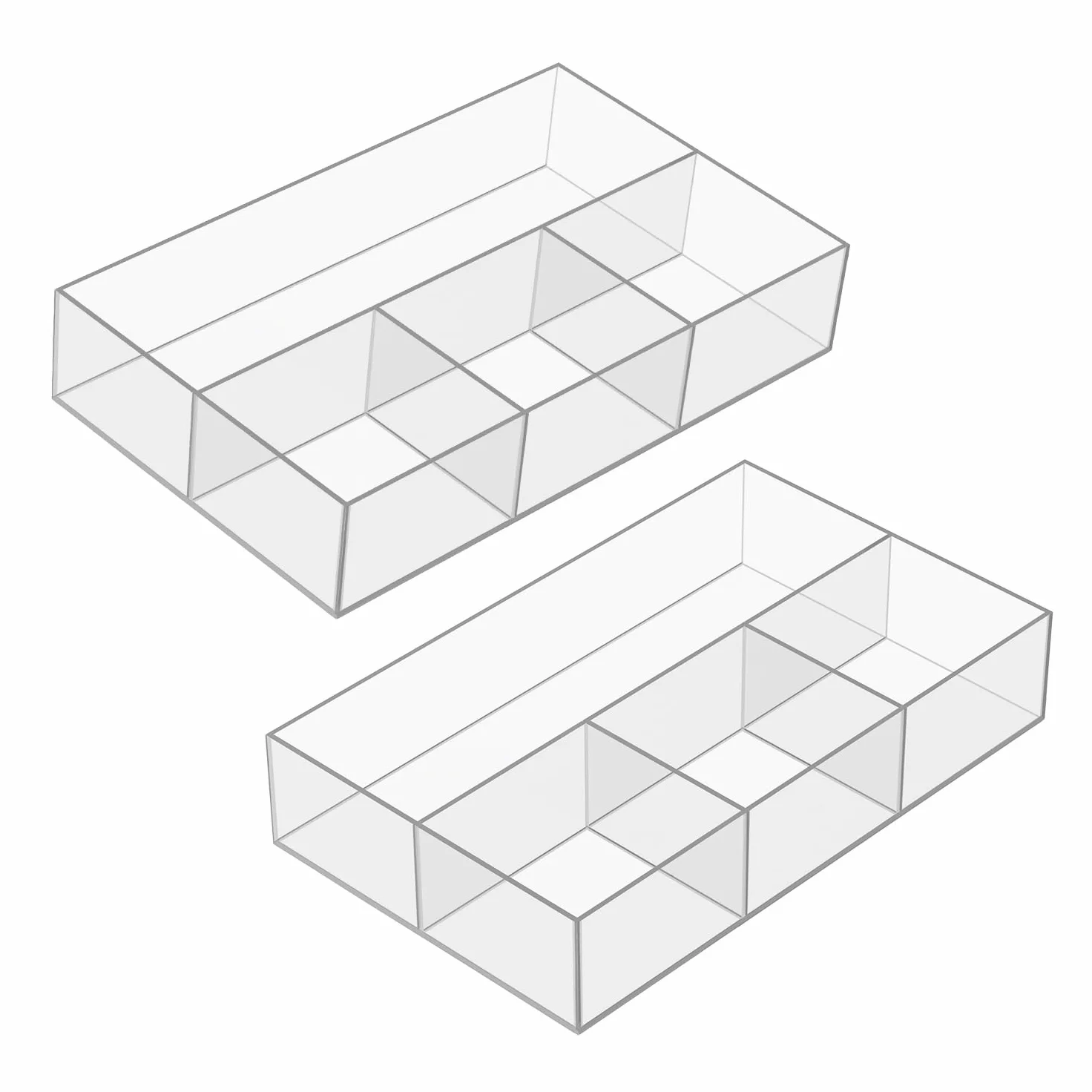 JessLab Organizzatore per Cassetto in Acrilico, Trasparenti, Organizzatore per Trucco Elegante e Resistente per Vanity, Rossetto, Pennelli, Gioielli (2 Pack)