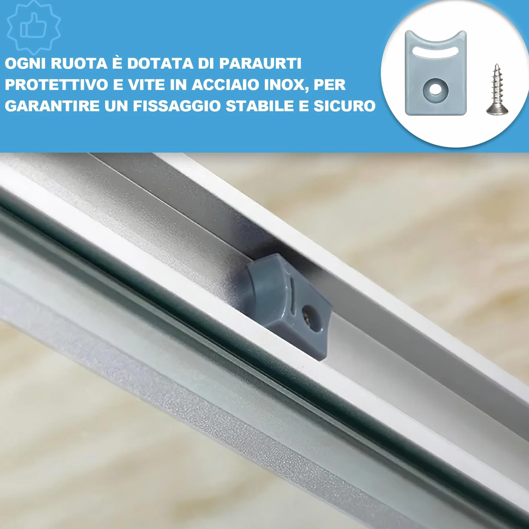 Rulli per Porta Doccia Ø25 mm, Rotelle per Box Doccia in Vetro 4-6 mm, Kit Porta Scorrevole