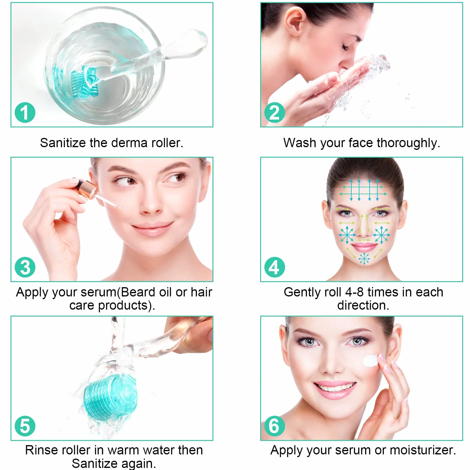 Derma Roller 0.5mm sistema antietà con 192 microaghi, anti-invecchiamento, acne, smagliature, cellulite, riduce la perdita di capelli