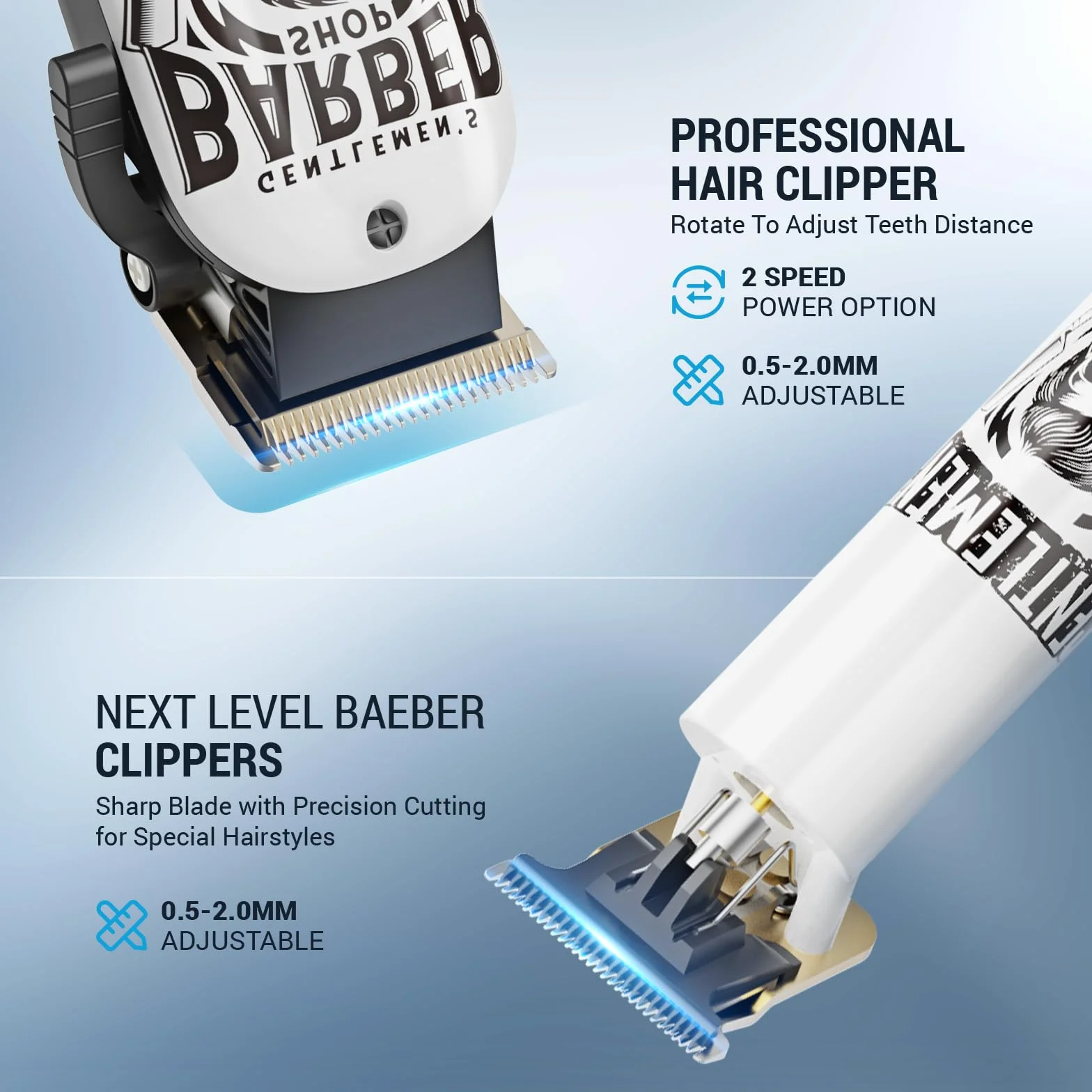 BESTBOMG Tagliacapelli Uomo Professionale Macchinetta per Capelli Senza Fili, Regolabarba Rasoiocapelli Trimmer Rasoio Elettrico Con Mantella da Barbiere e Pettine Limite