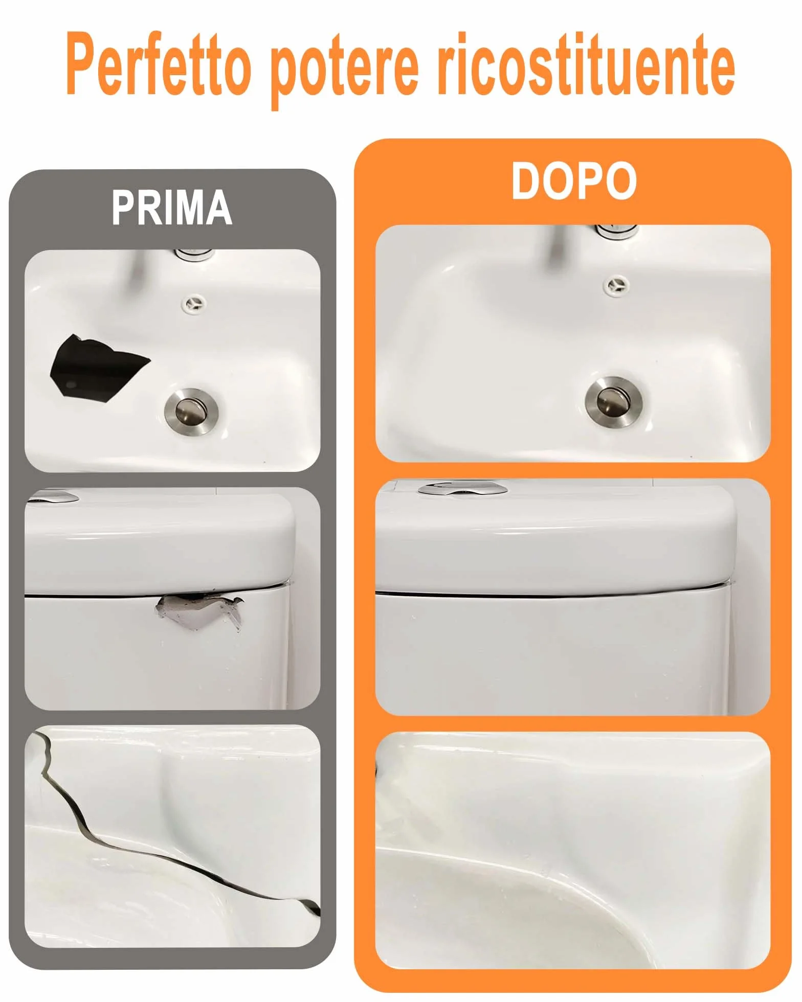Kit Riparazione Piastrelle Vasca da Bagno 160 G Grande Capacità Abbinare Colori fai da te Ceramica Lavandino